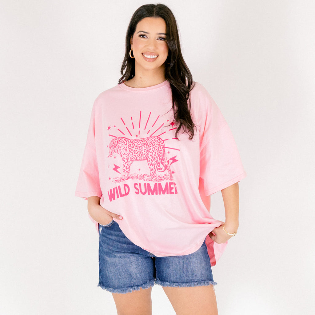 Wild Summer Boyfriend Tee, Dusty Pink