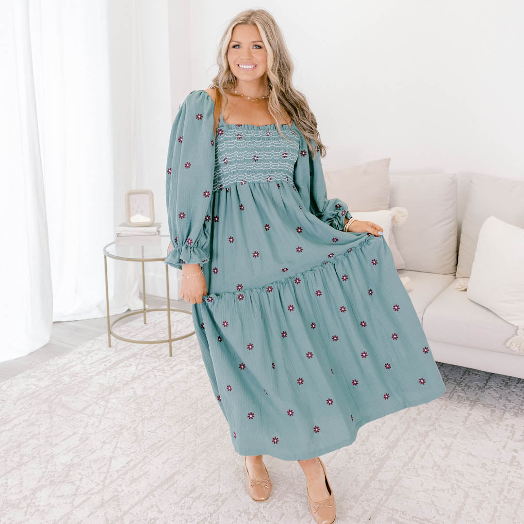 Wildflower Wonder Dress, Light Jade