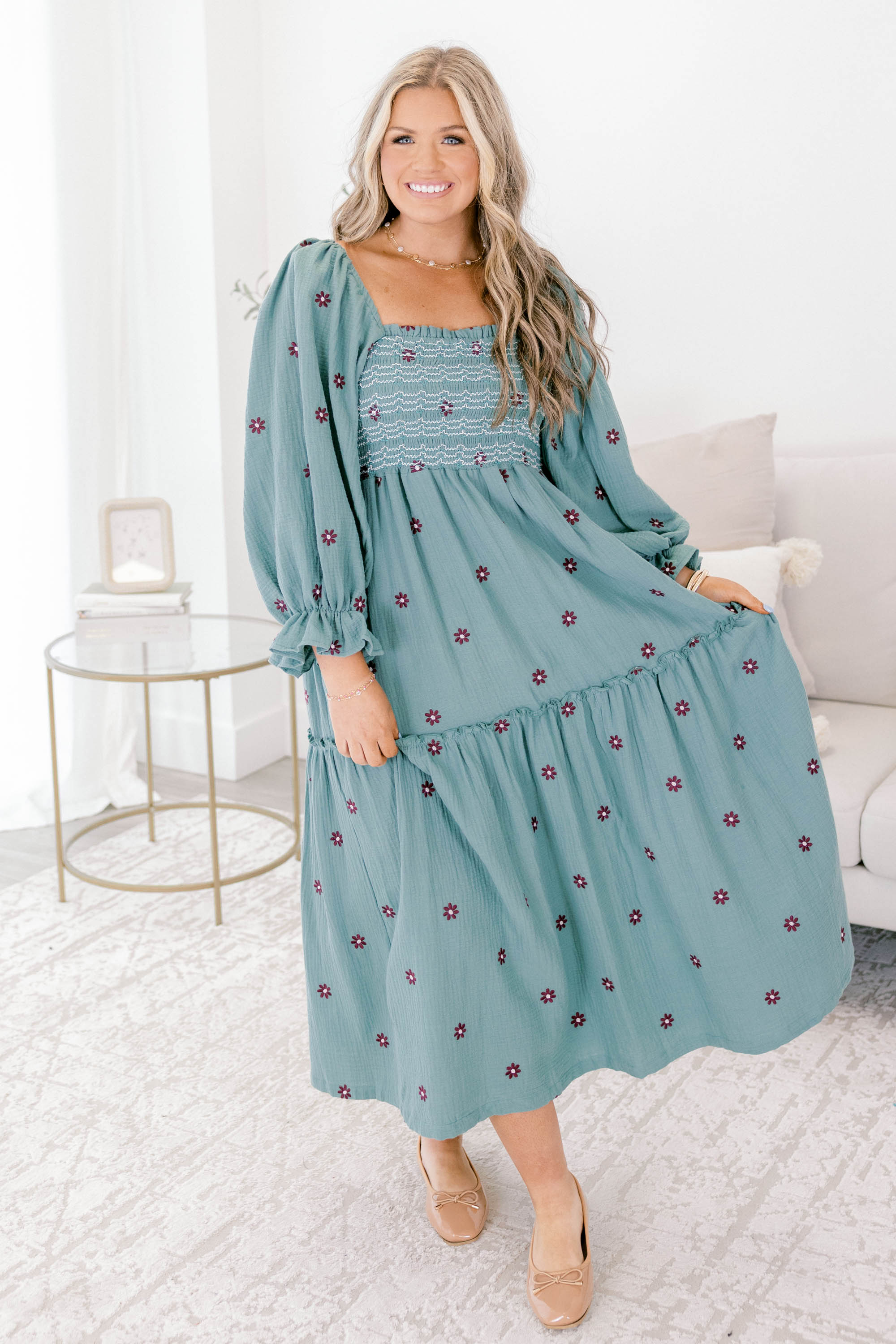 Wildflower Wonder Dress, Light Jade