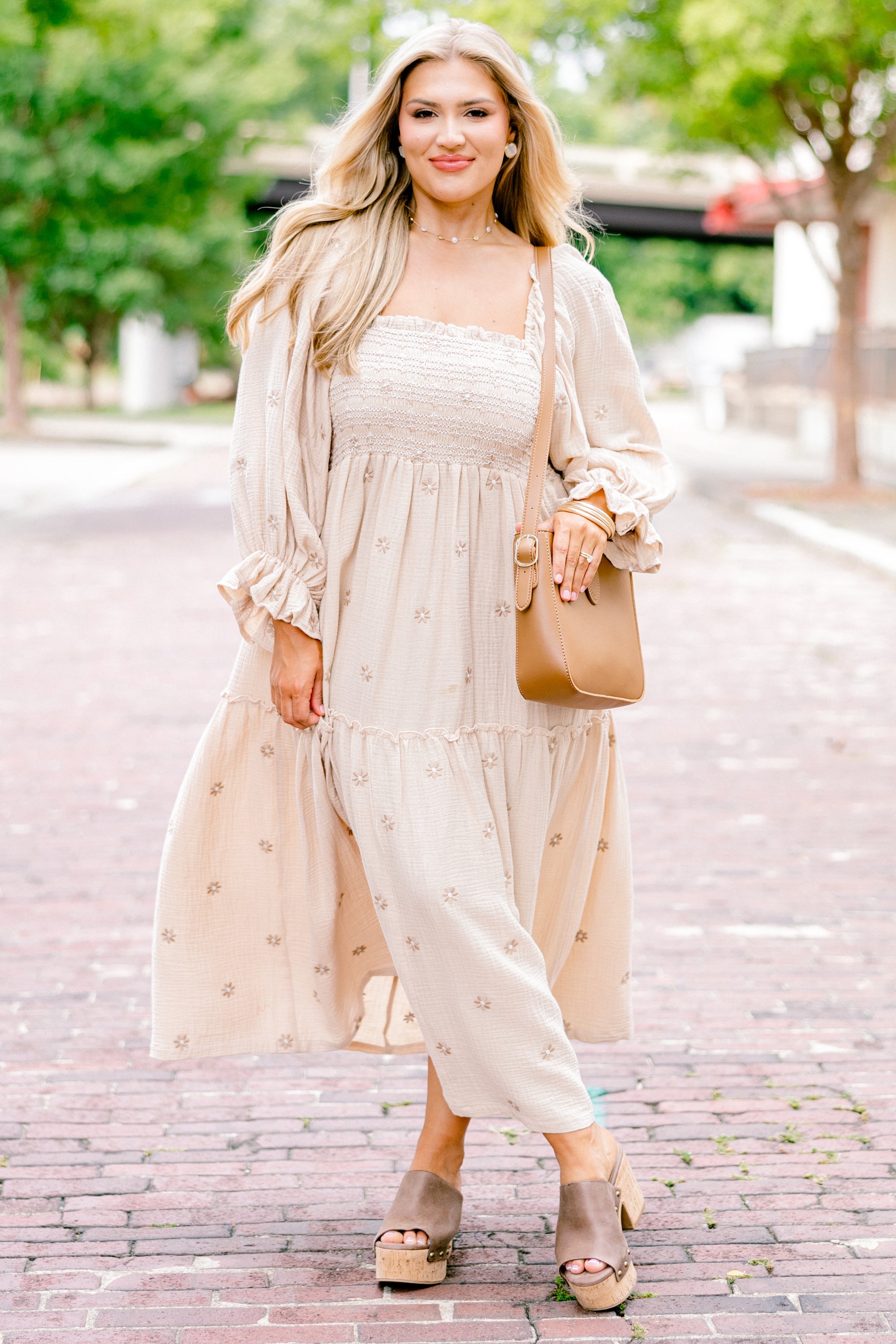 Wildflower Wonder Dress, Tan