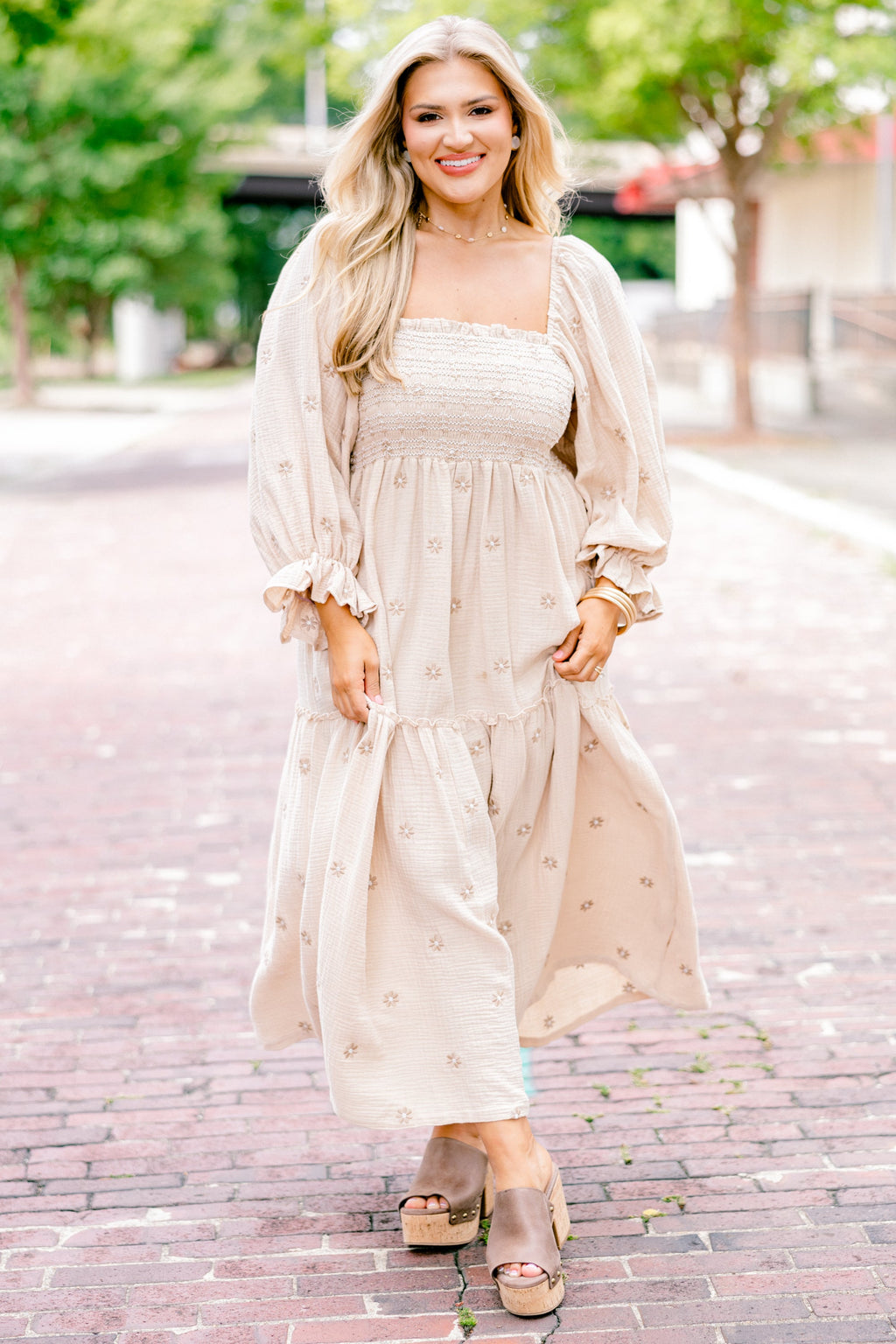 Wildflower Wonder Dress, Tan