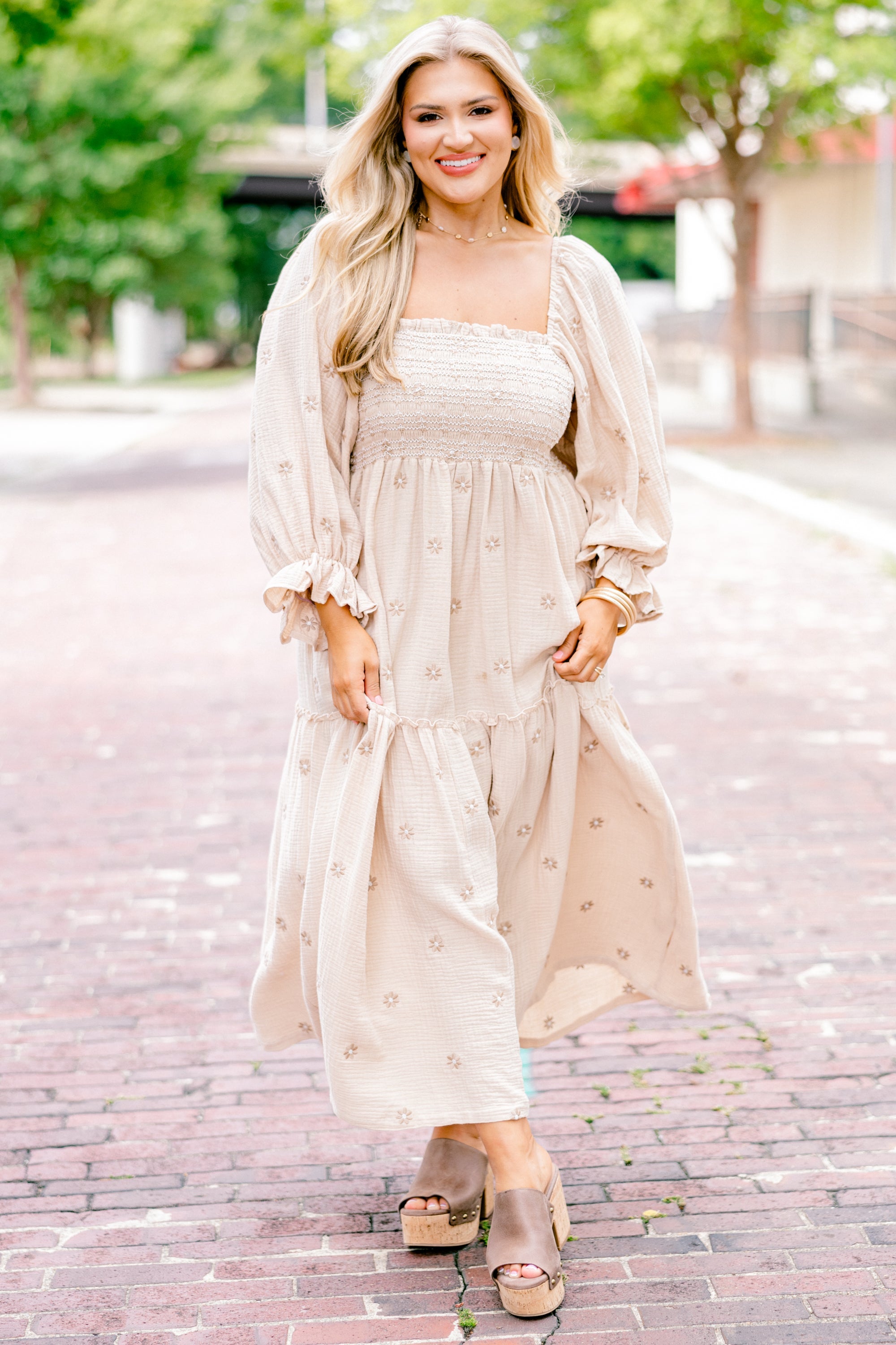 Wildflower Wonder Dress, Tan