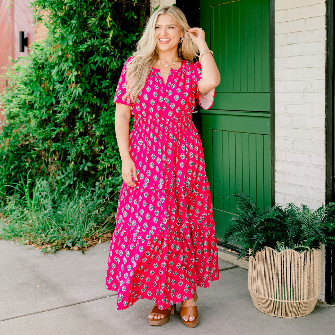 Wish Me Joy Dress, Fuchsia Mix