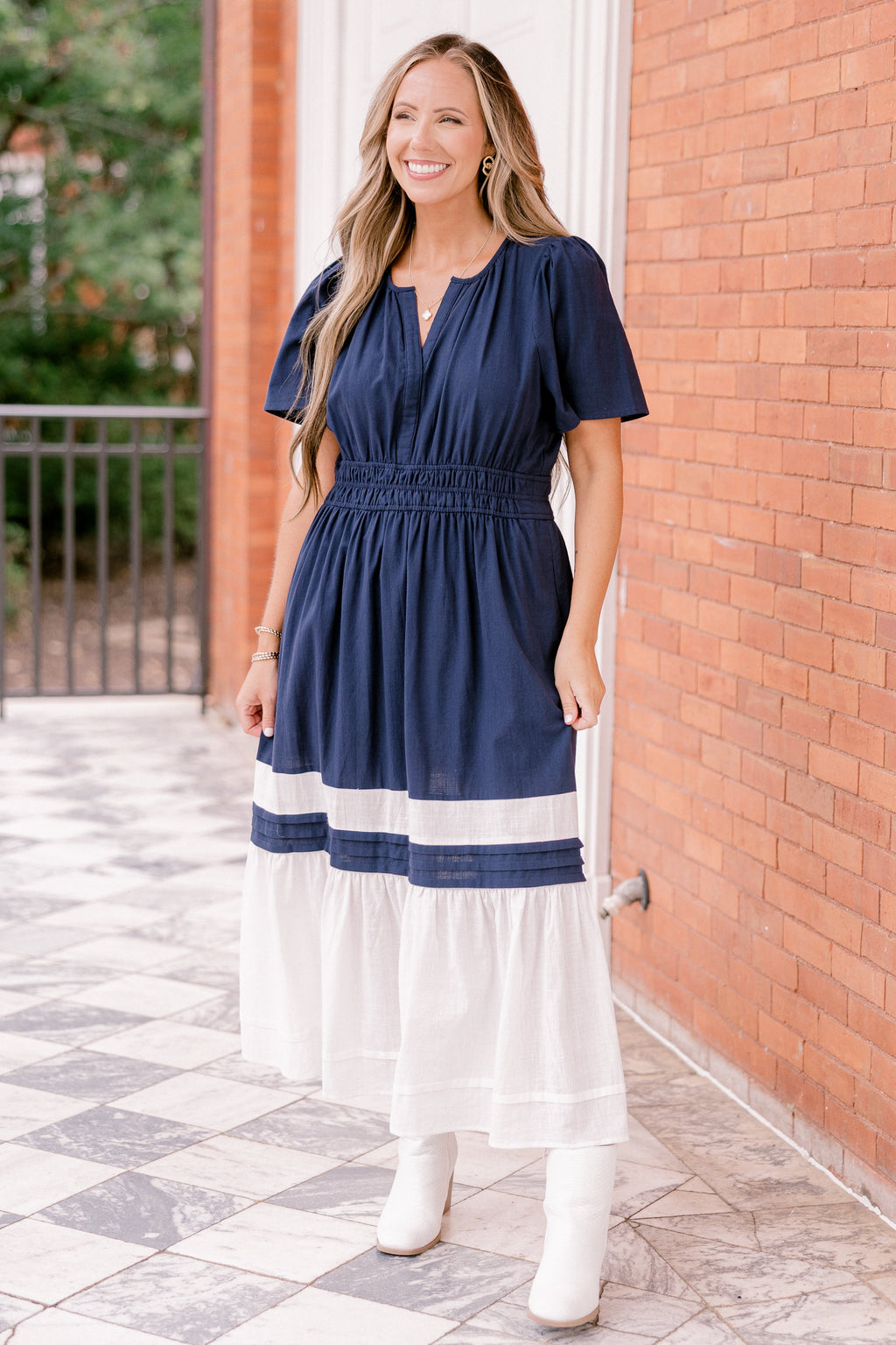 Wish Me Joy Dress, Navy