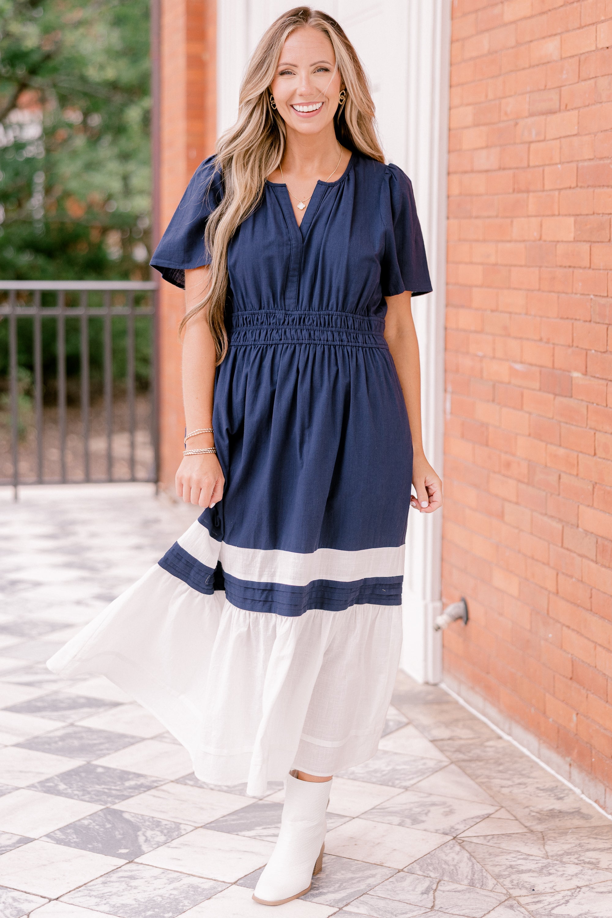 Wish Me Joy Dress, Navy