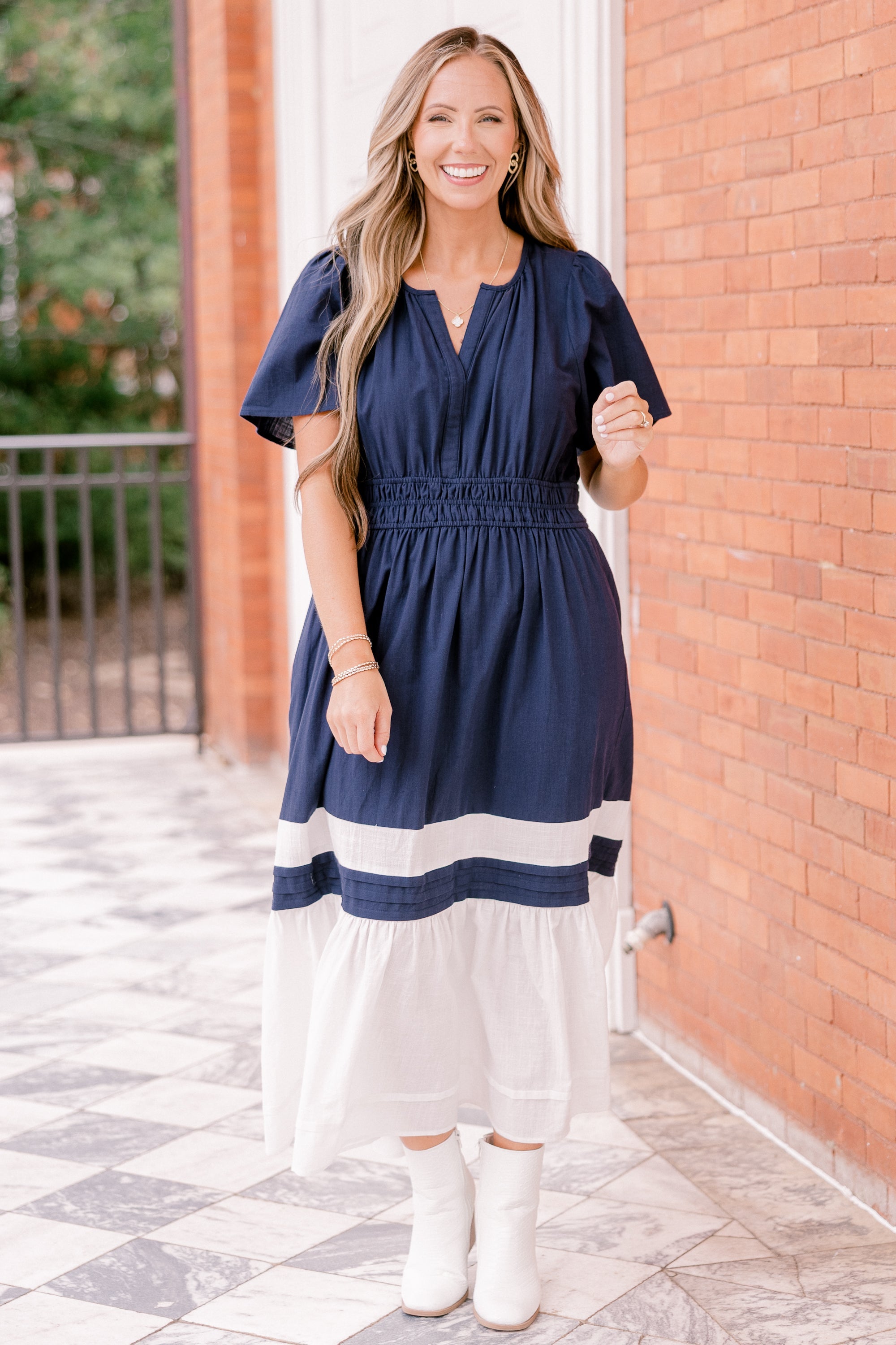 Wish Me Joy Dress, Navy