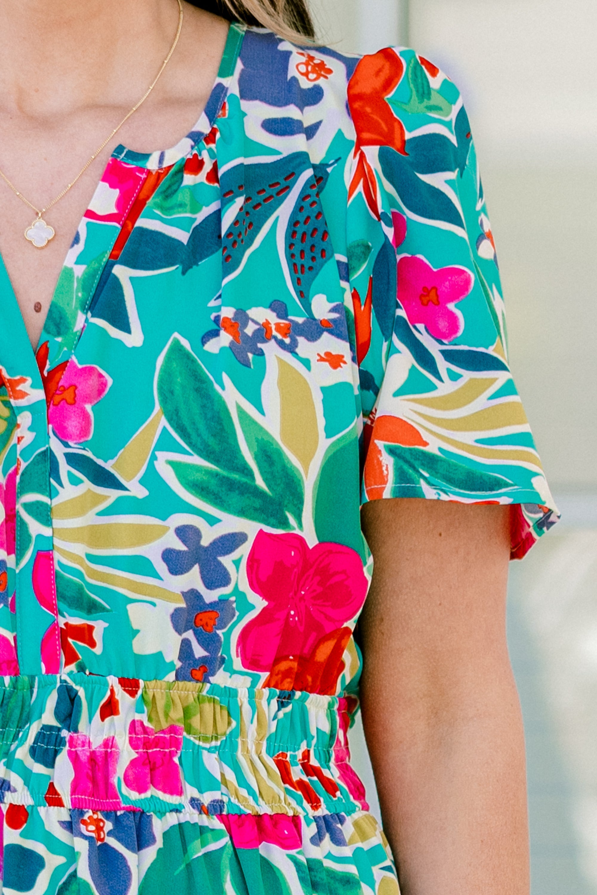 Wish Me Joy Dress, Teal