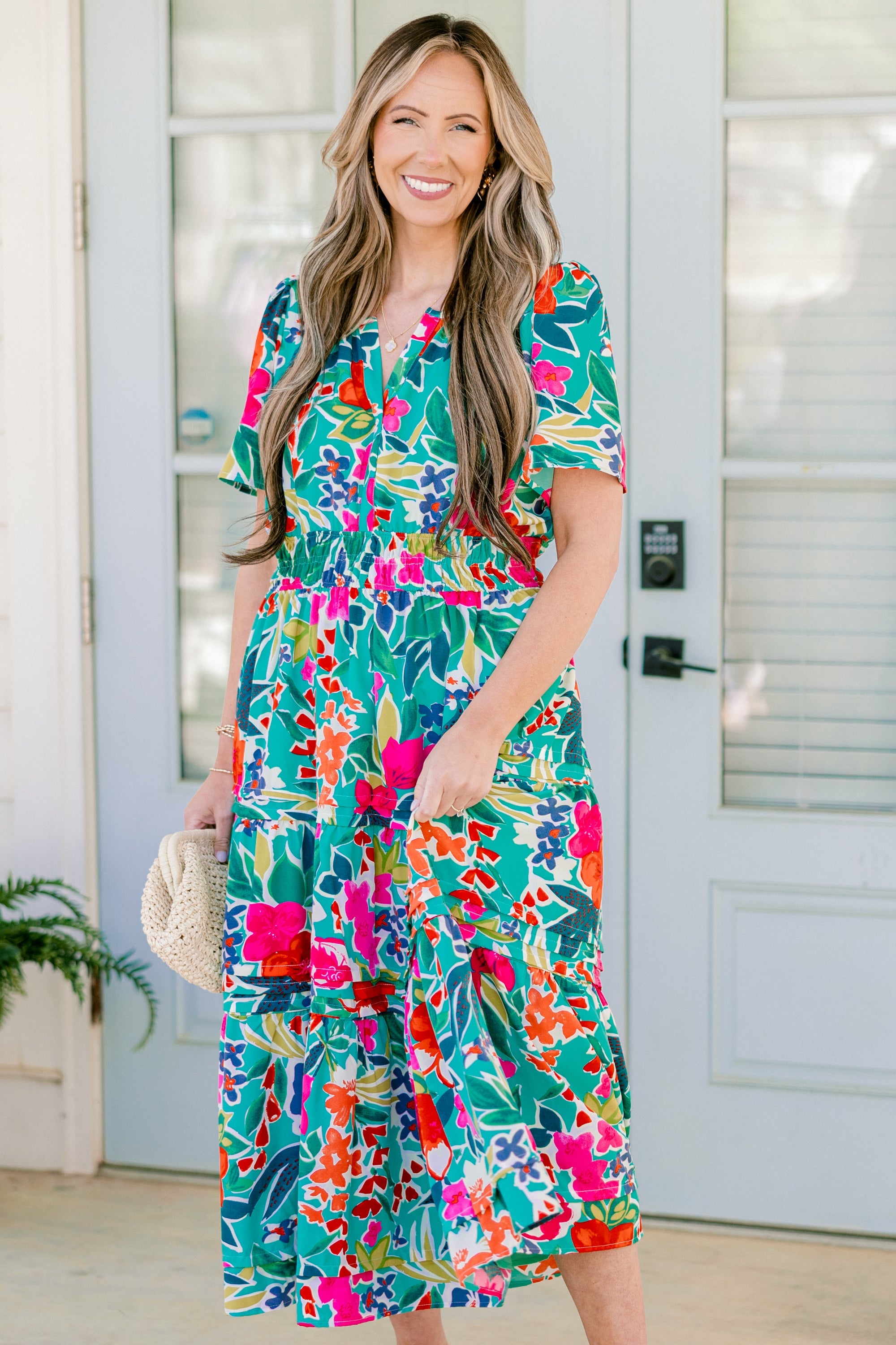 Wish Me Joy Dress, Teal