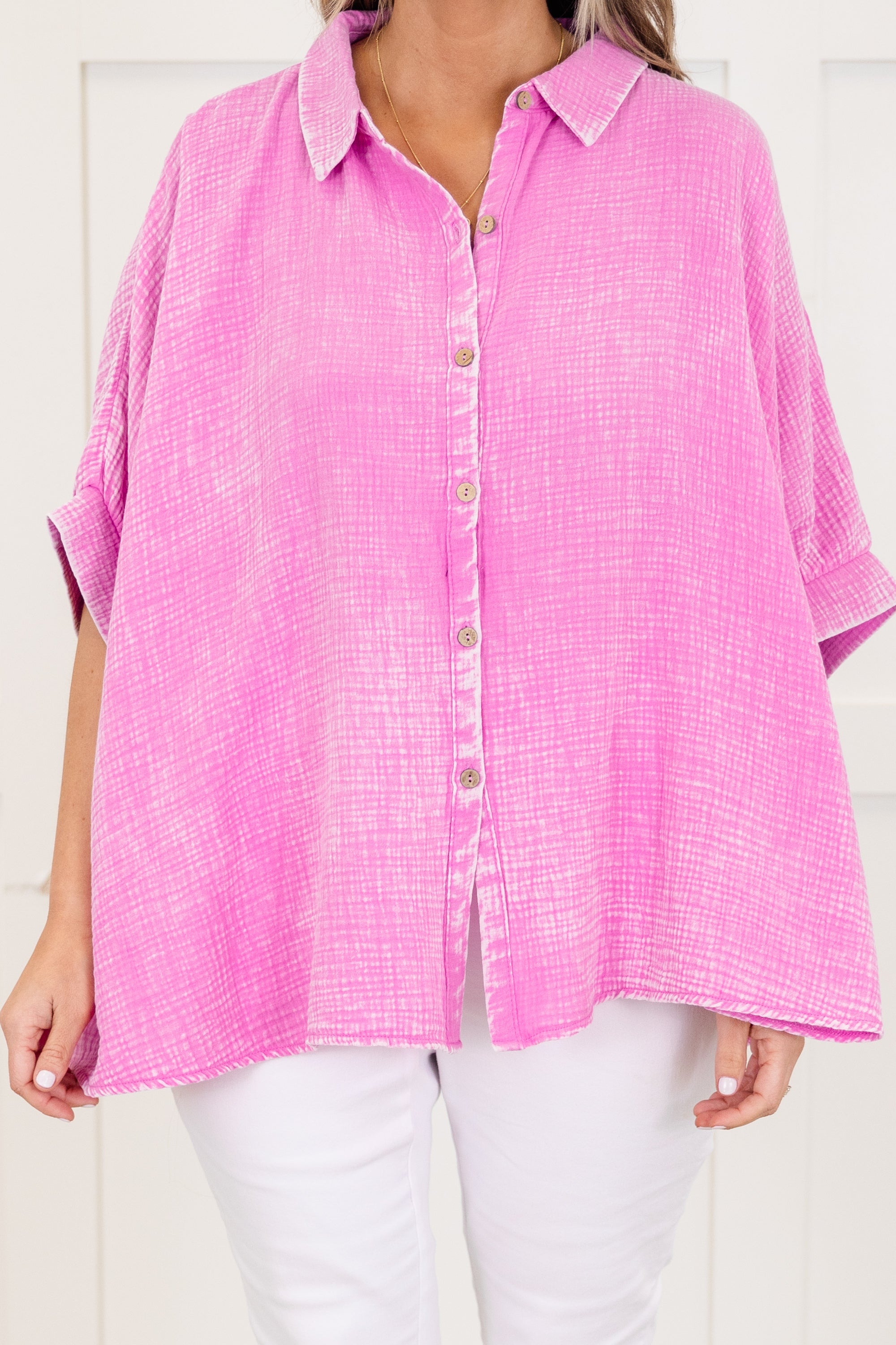 Wistful Weekend Top, Bright Mauve