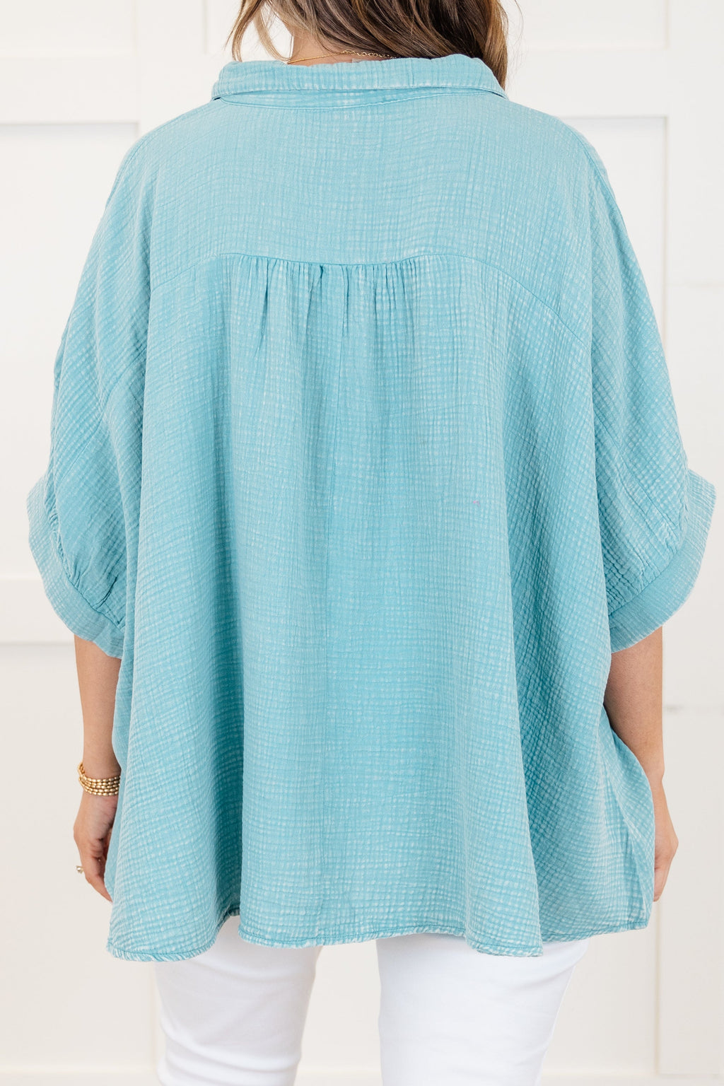 Wistful Weekend Top, Dusty Teal