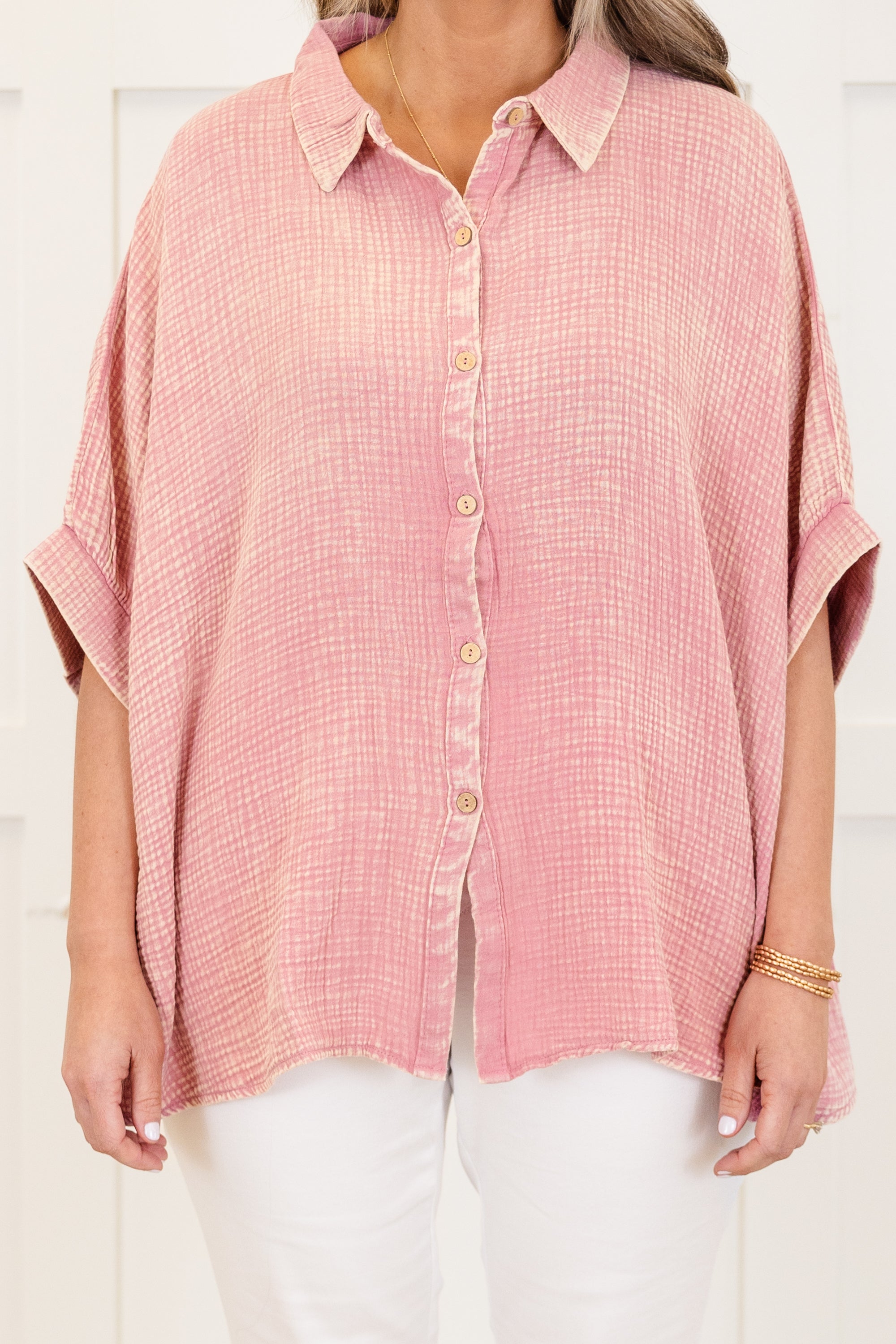 Wistful Weekend Top, Light Rose