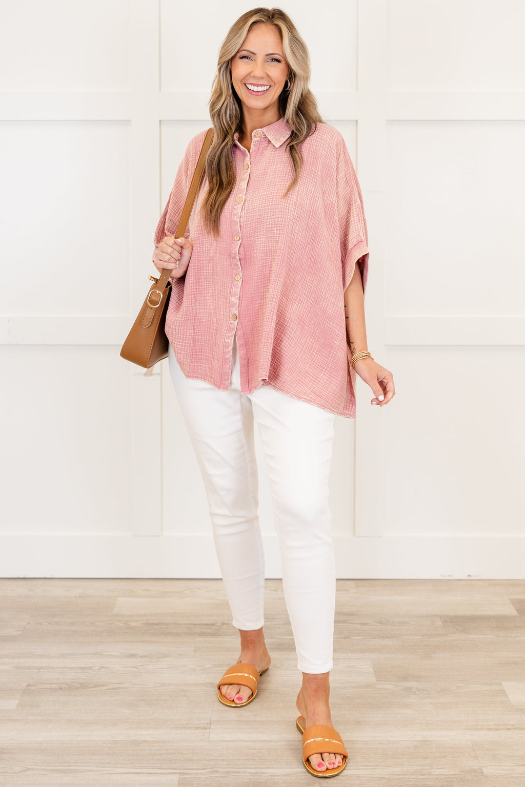 Wistful Weekend Top, Light Rose