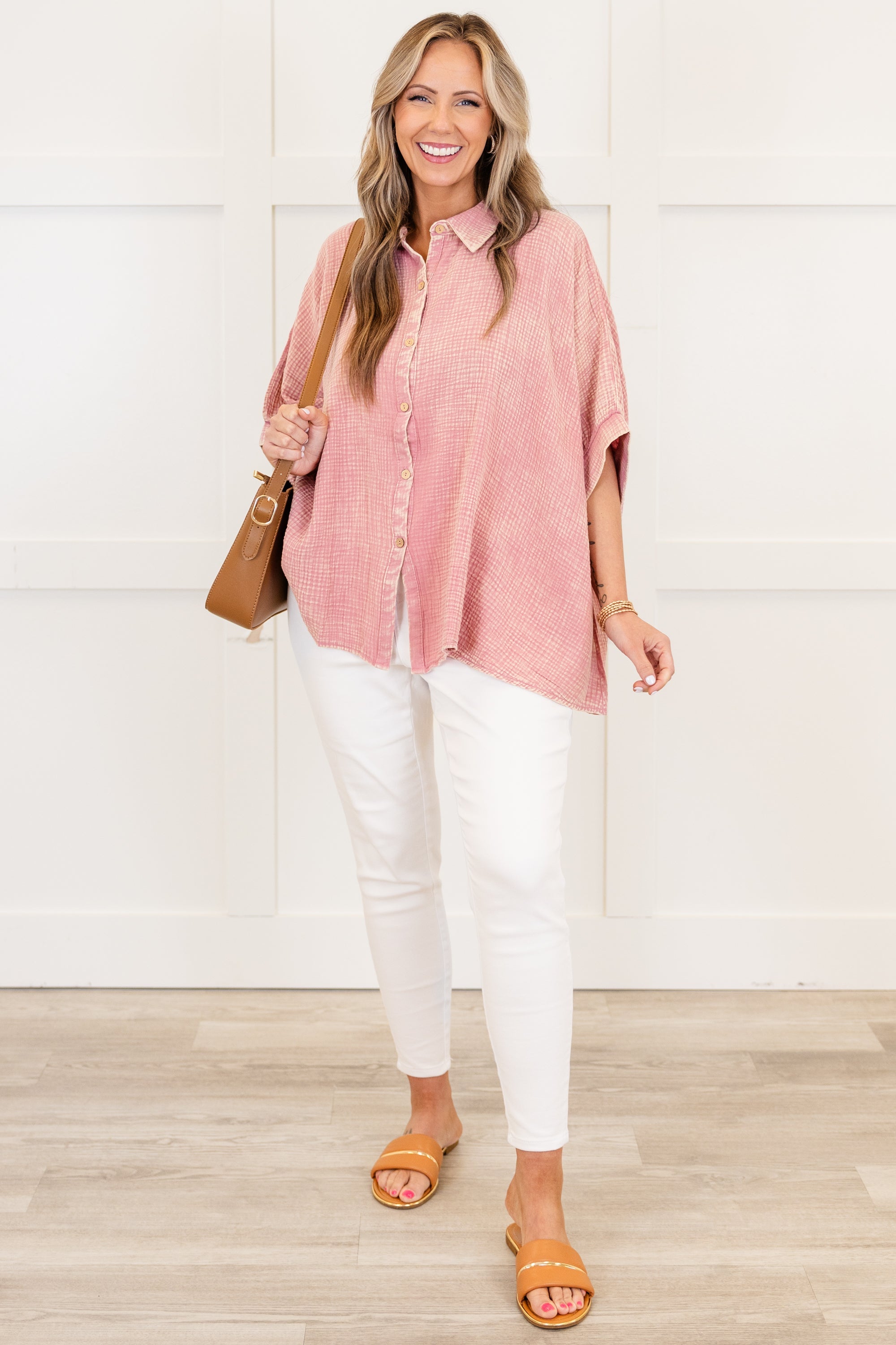 Wistful Weekend Top, Light Rose