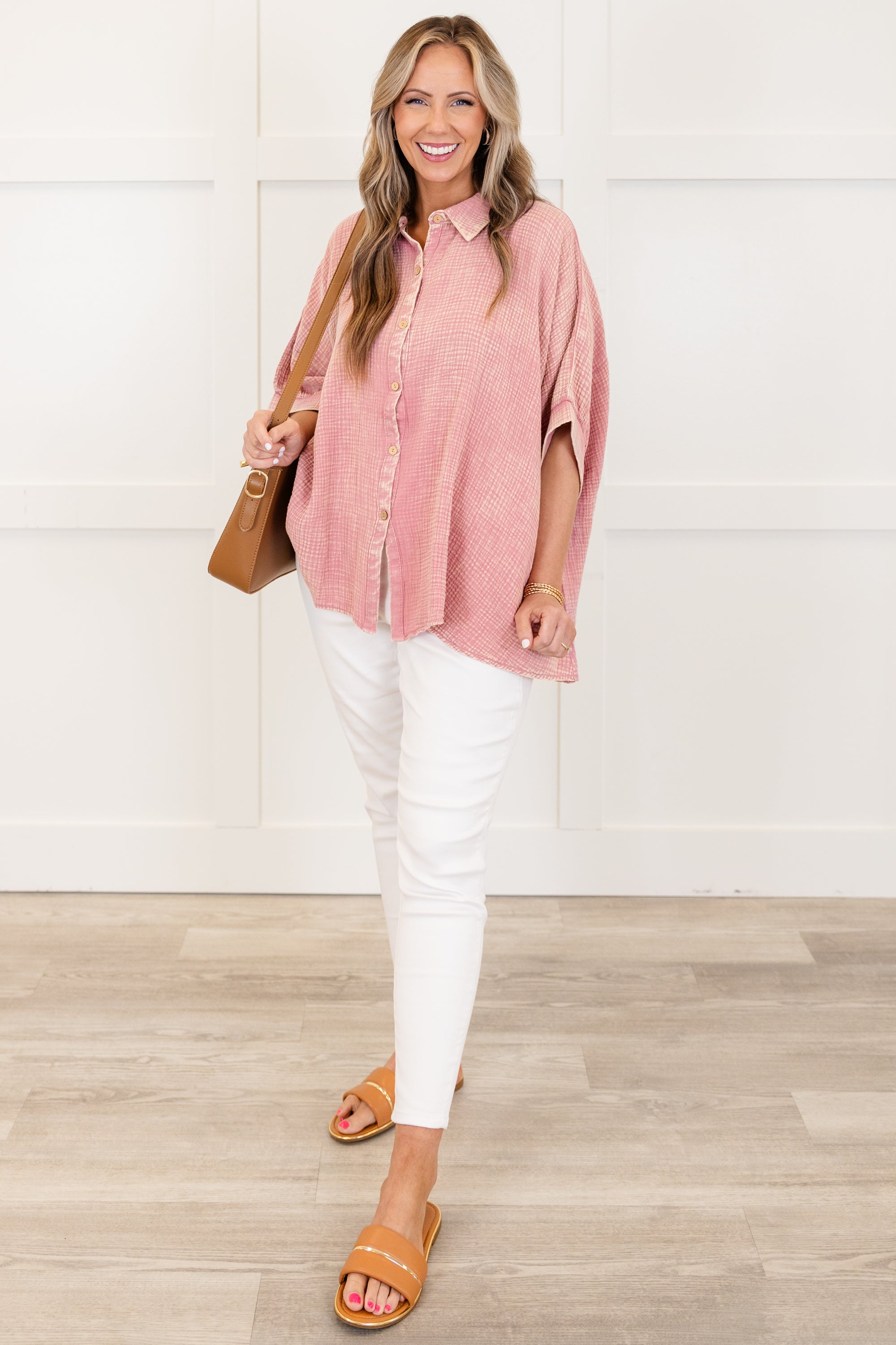 Wistful Weekend Top, Light Rose
