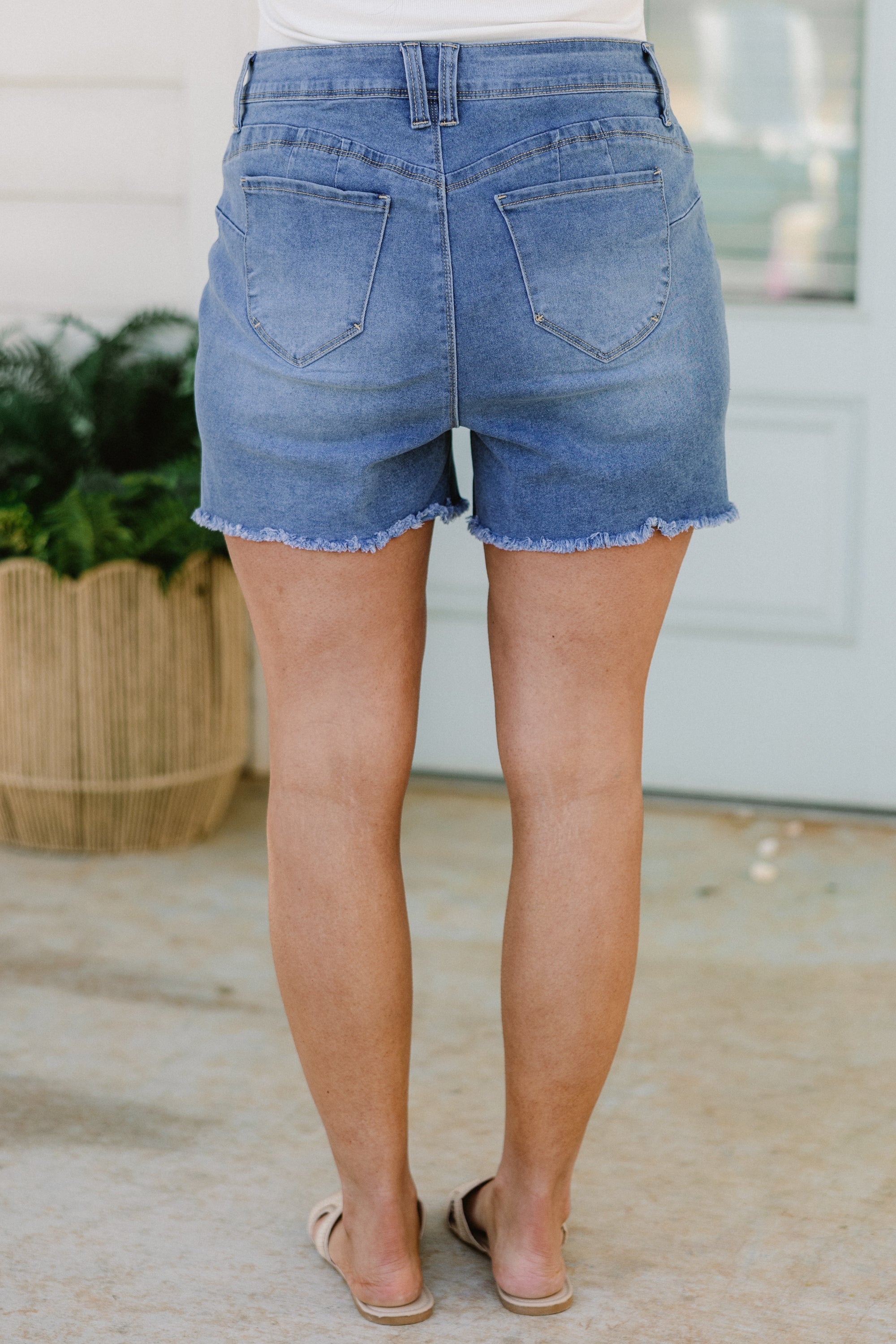 With A Little Luck Shorts, Medium Wash