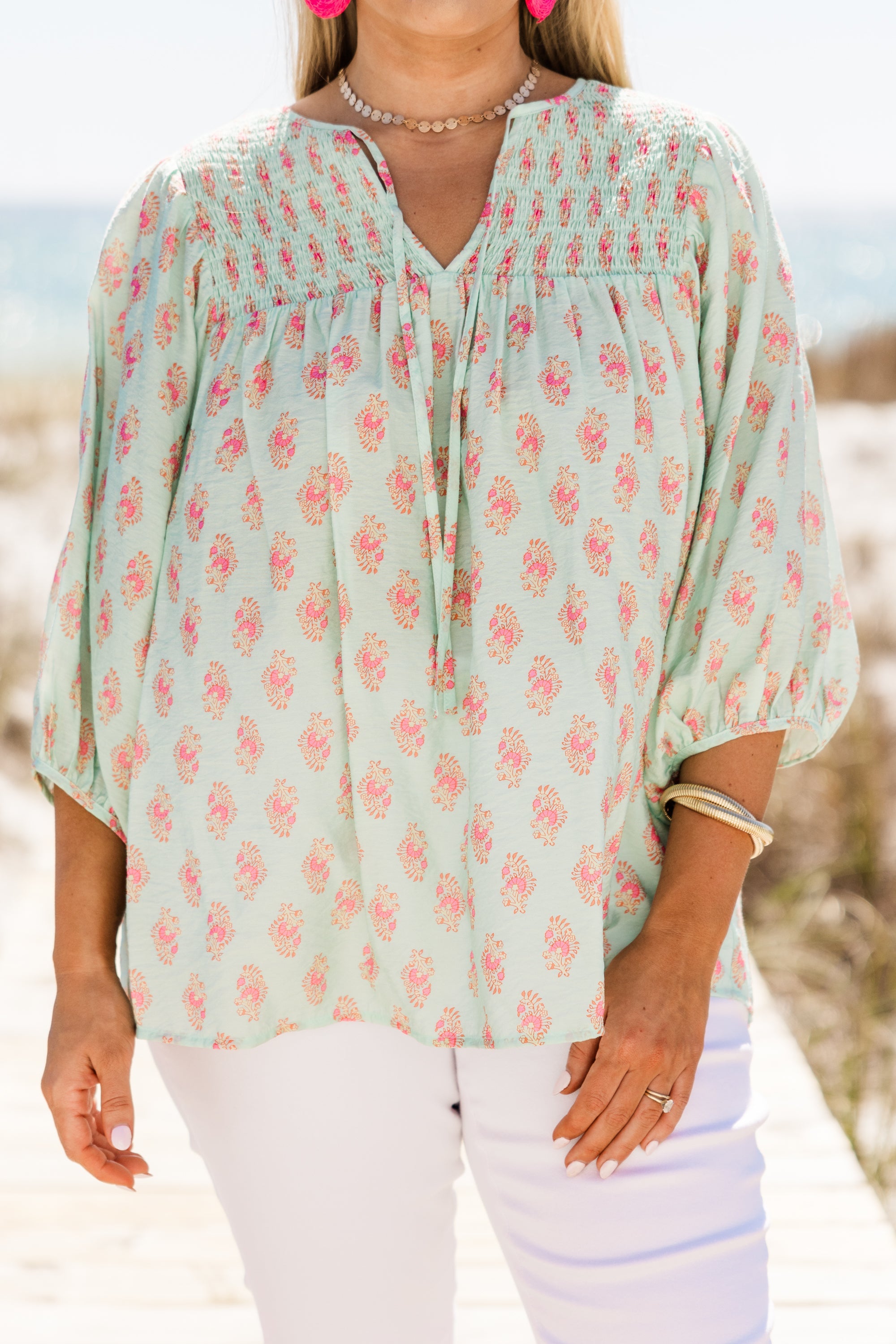 With The Flow Top, Turquoise