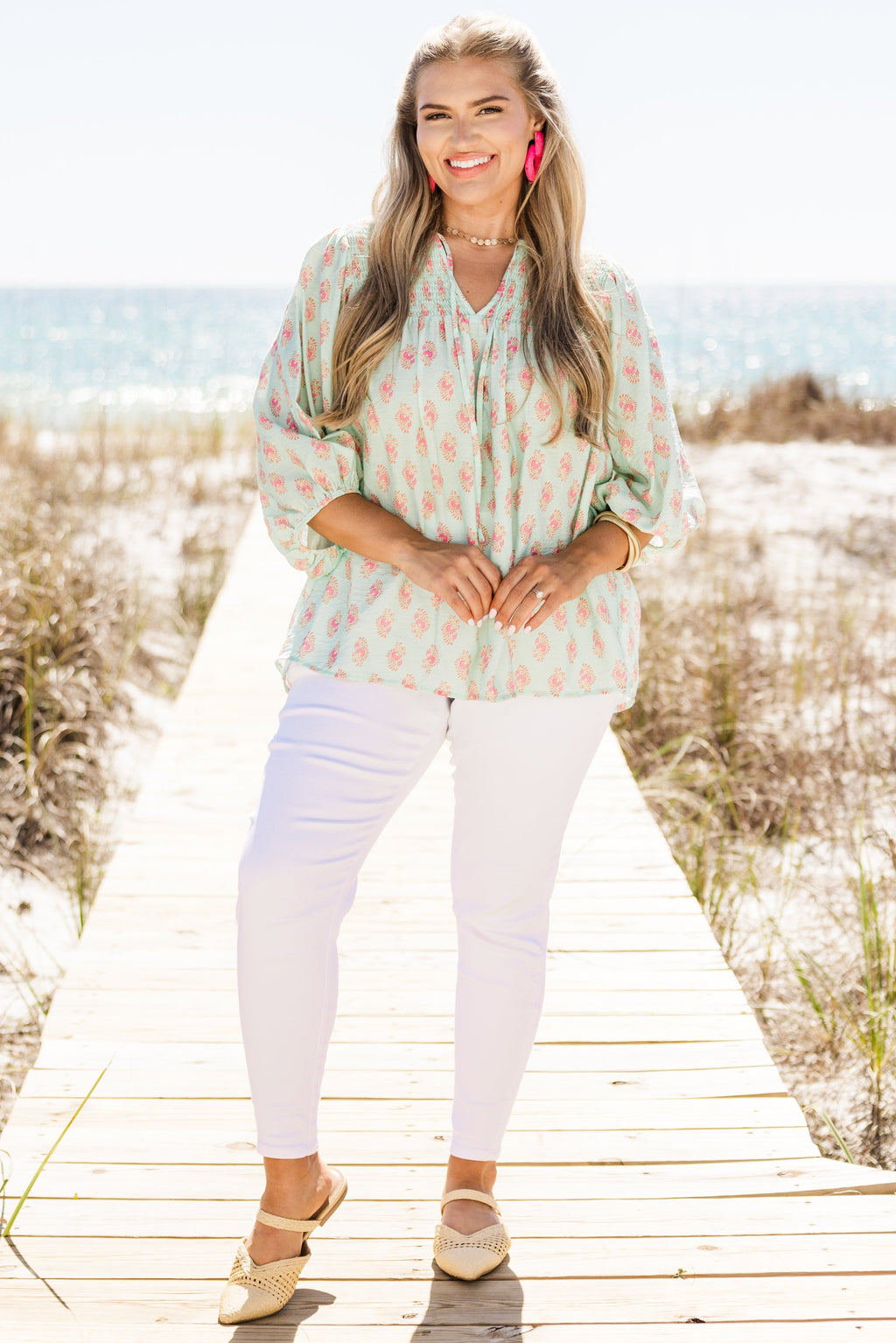 With The Flow Top, Turquoise