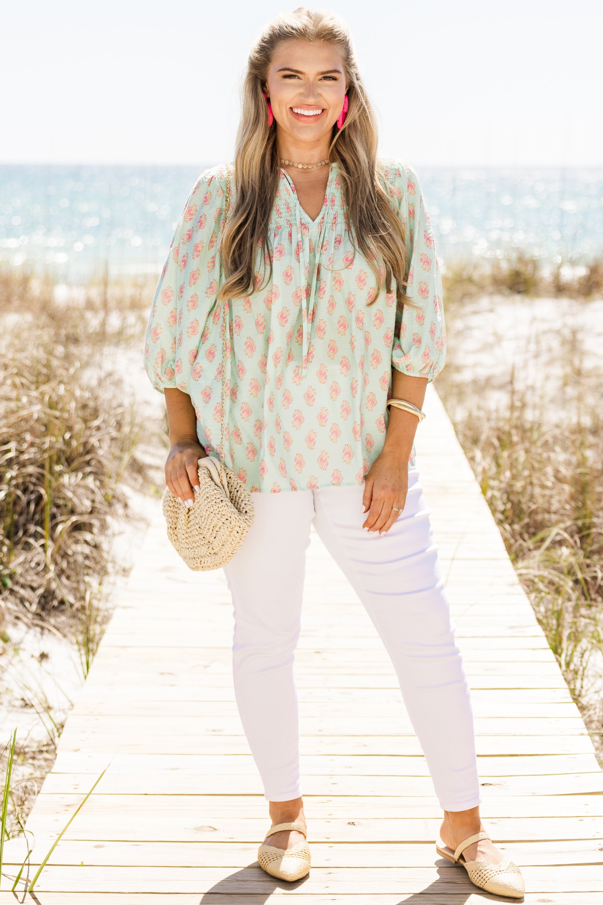 With The Flow Top, Turquoise