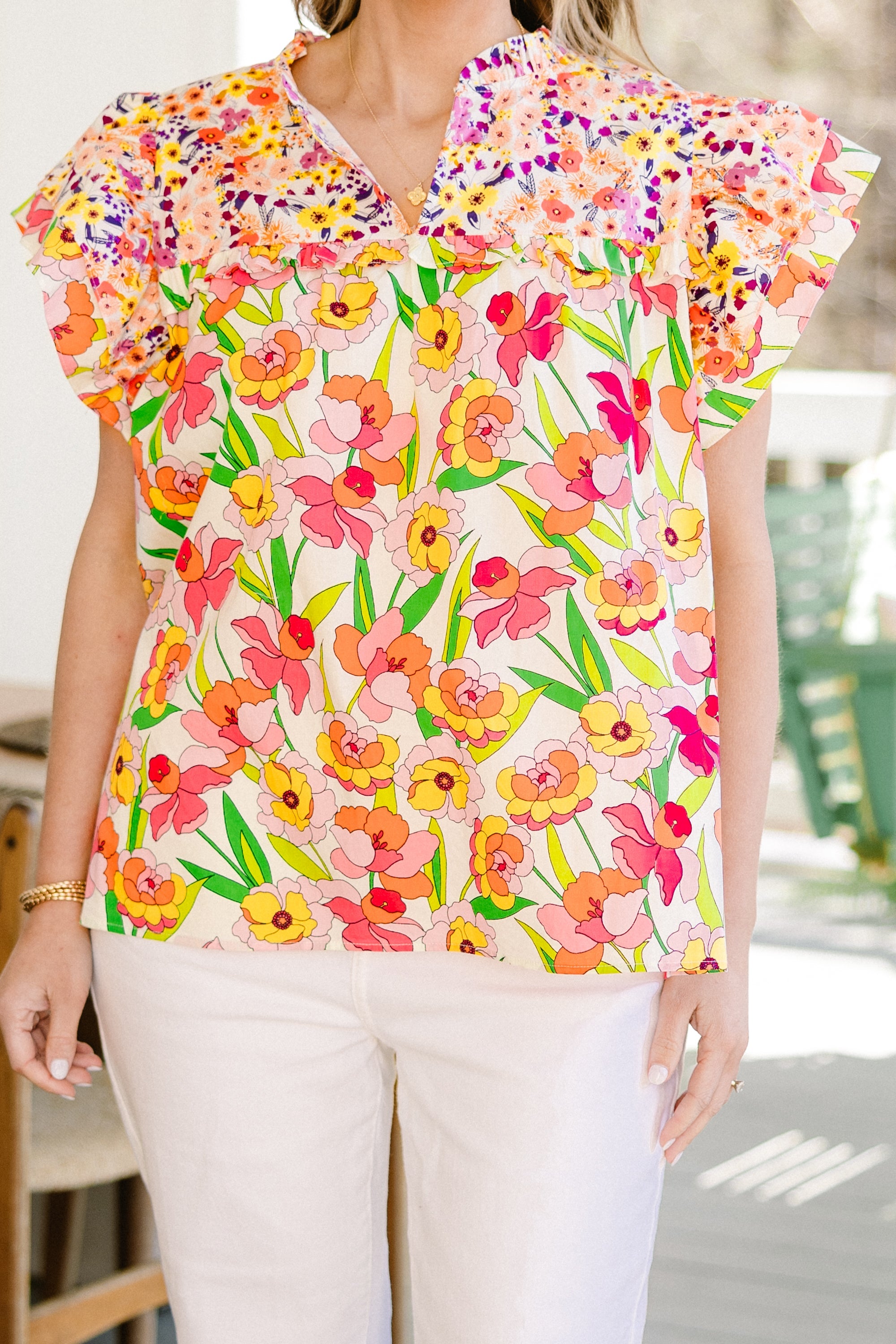 Without Opposition Top, White Multi
