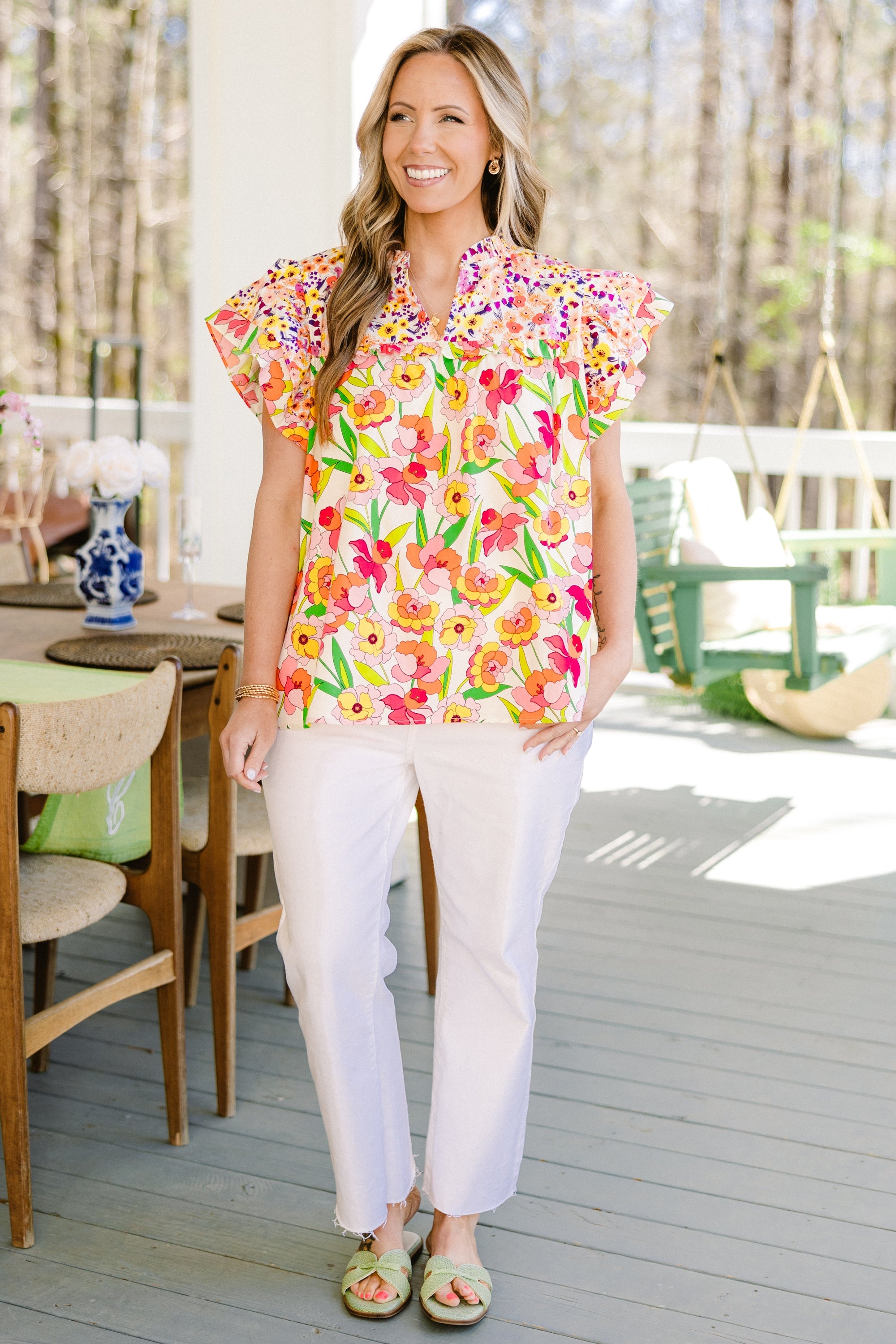 Without Opposition Top, White Multi