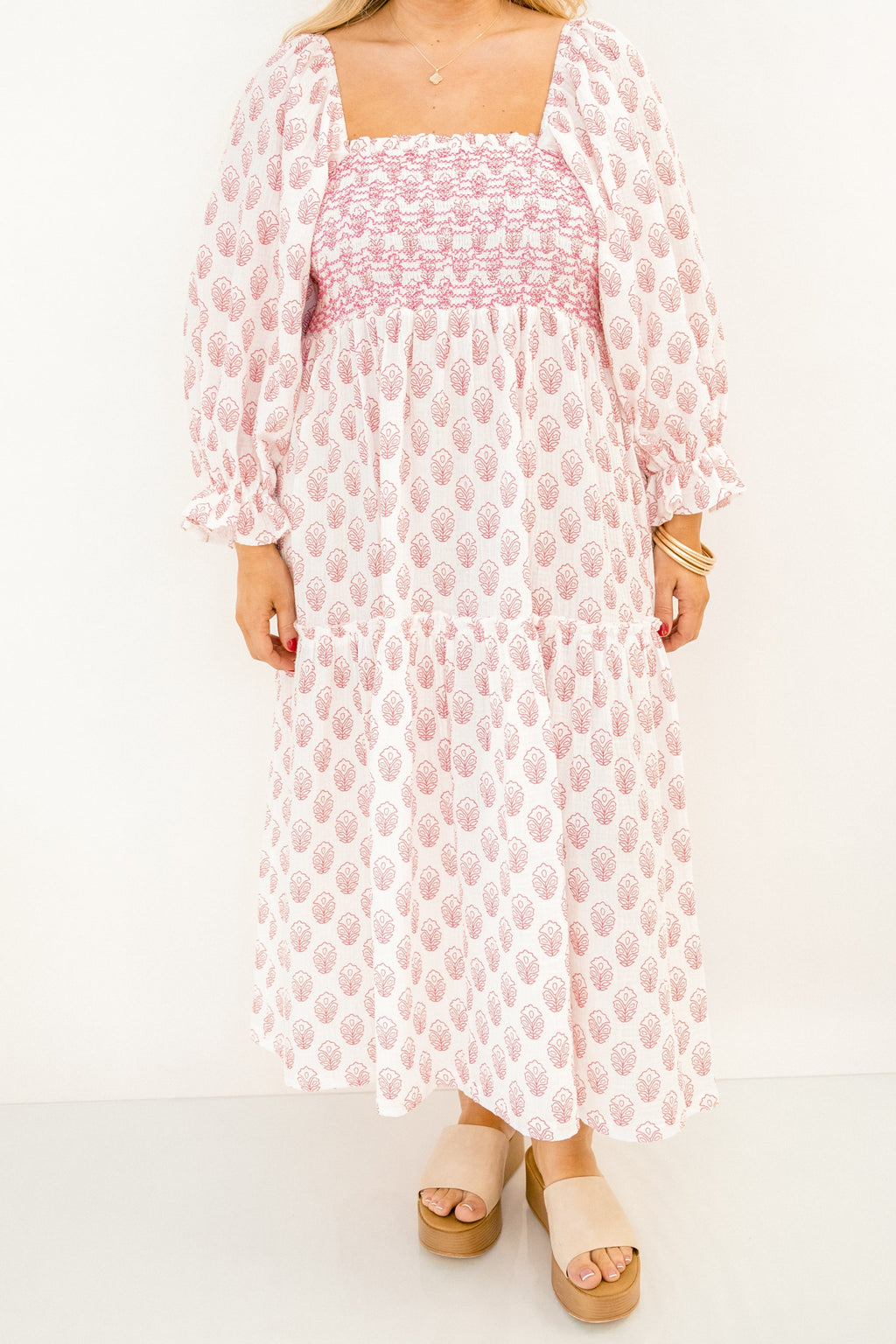 Wonderful Wildflower Dress, Cream Pink