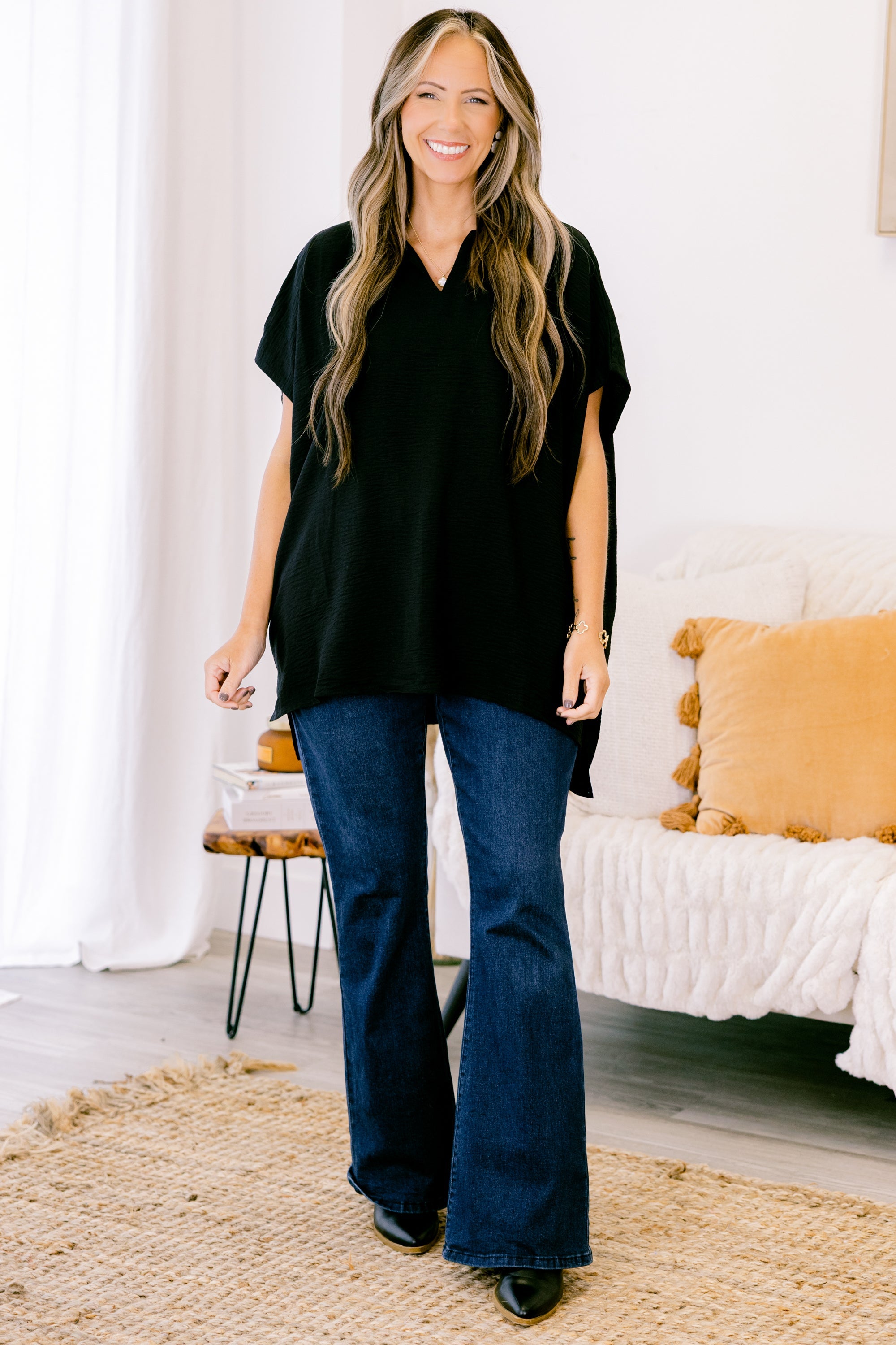 Wondering About You Top, Black