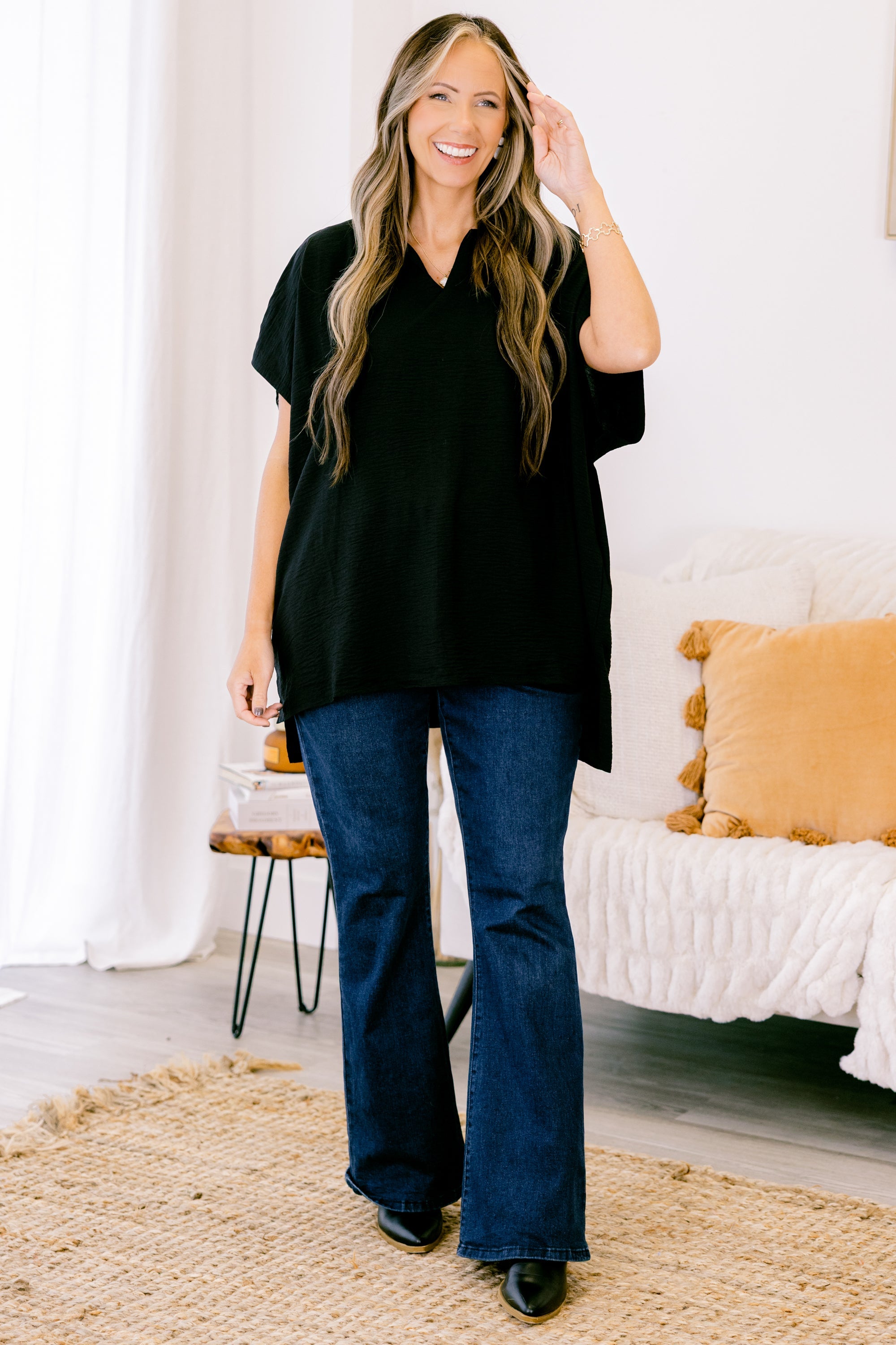 Wondering About You Top, Black
