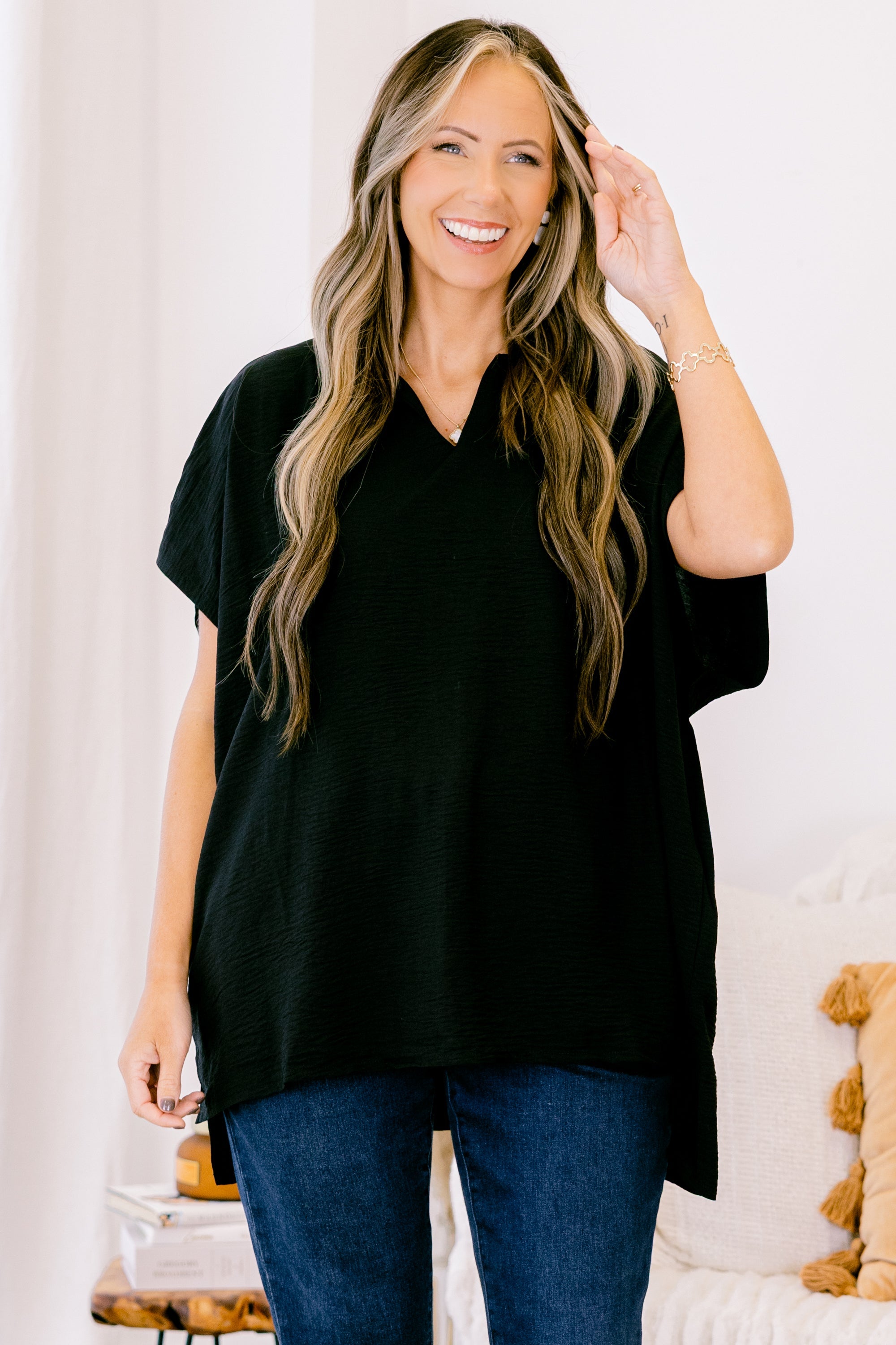 Wondering About You Top, Black
