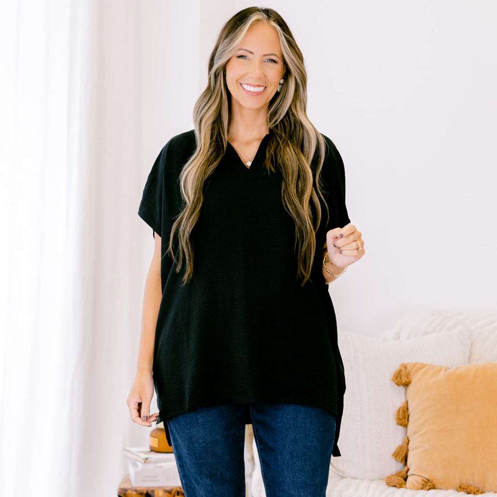 Wondering About You Top, Black