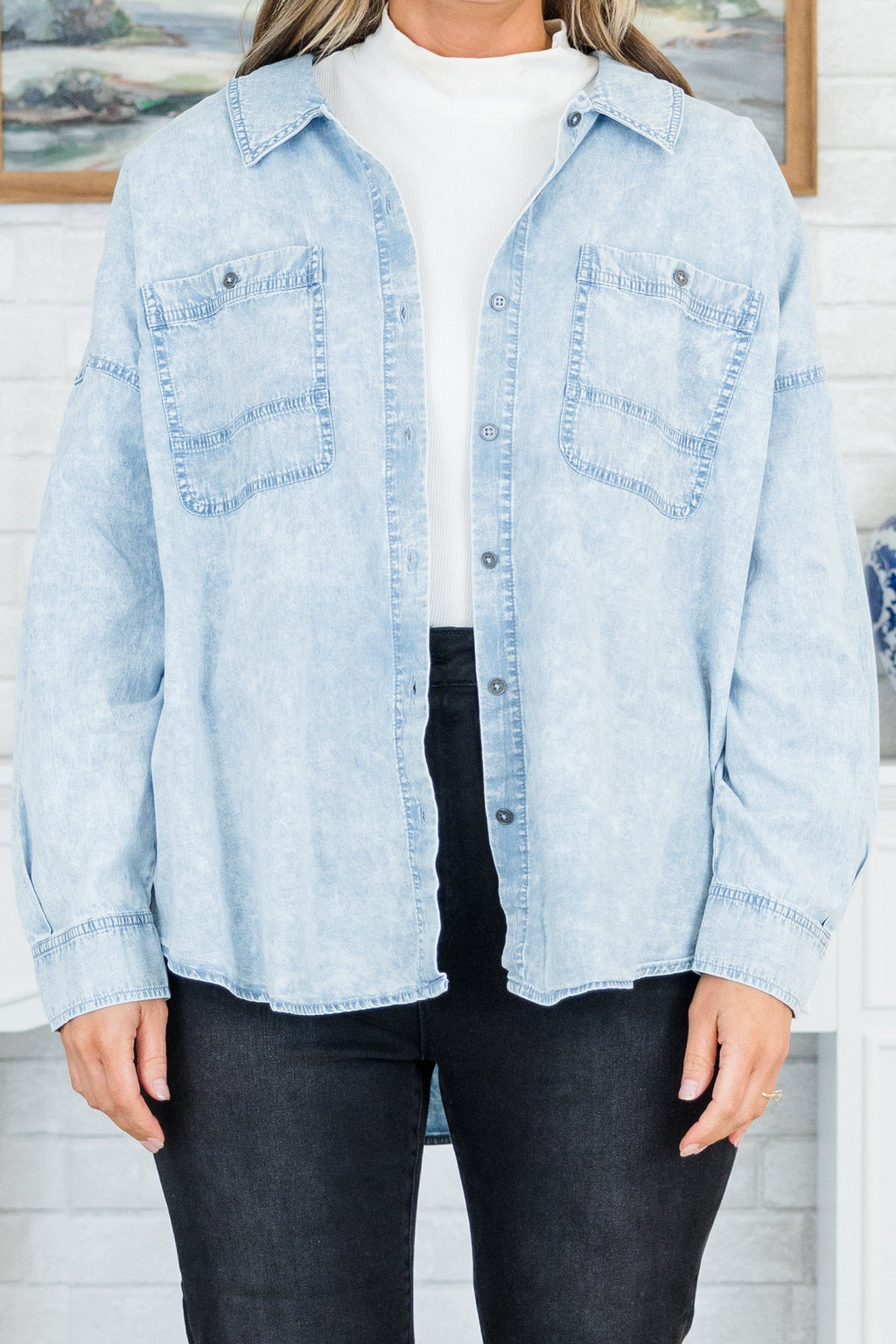 Work Things Out Top, Light Indigo