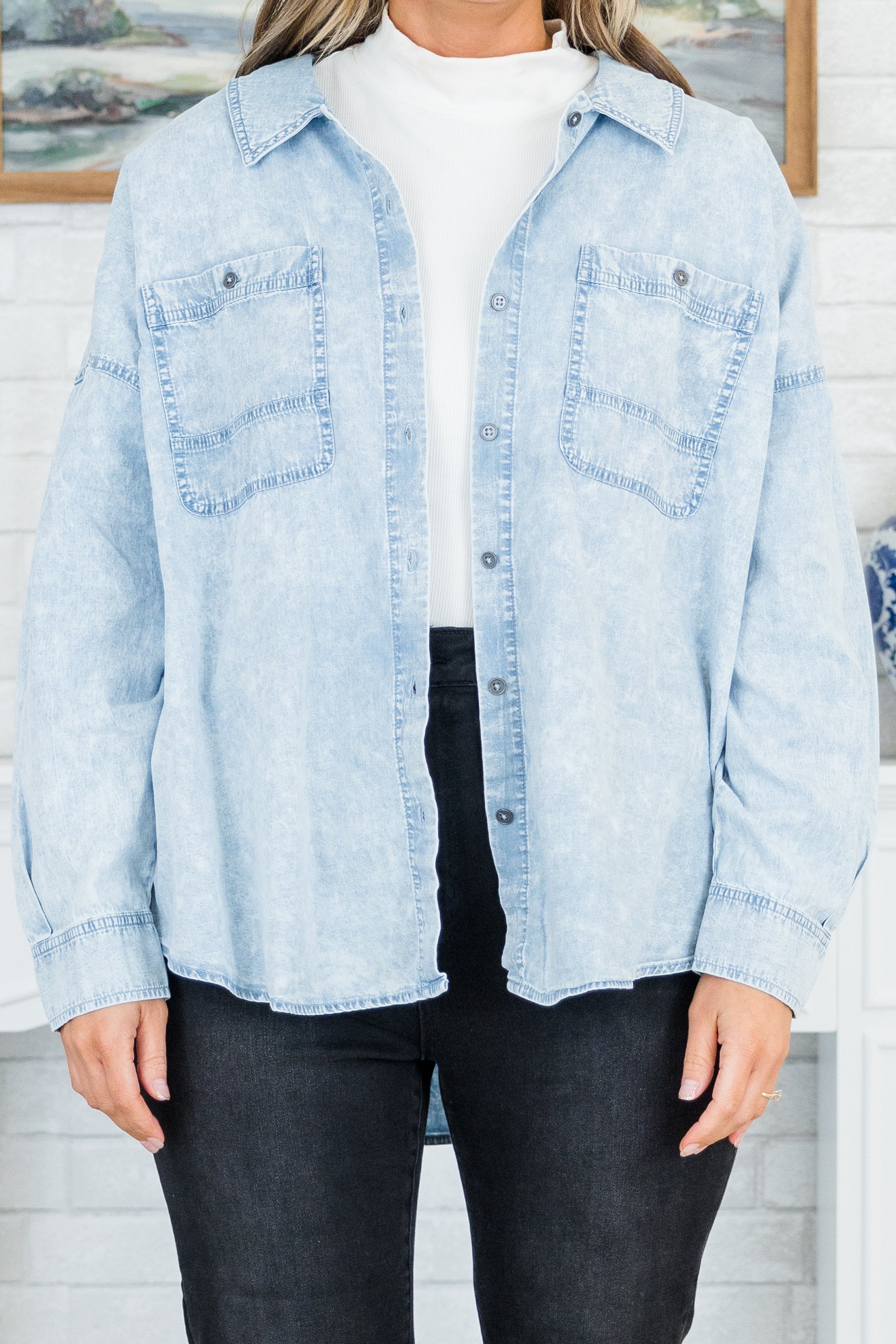 Work Things Out Top, Light Indigo
