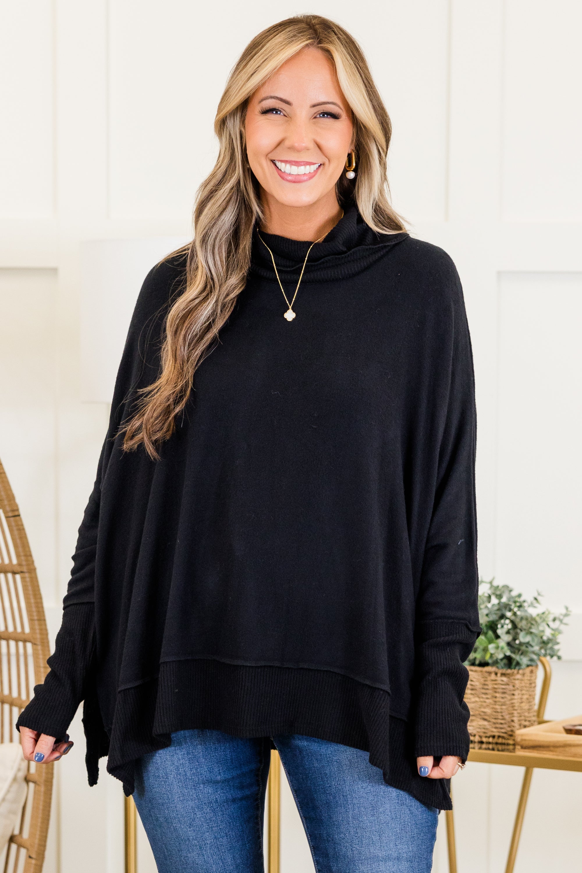 Working Late Top, Black