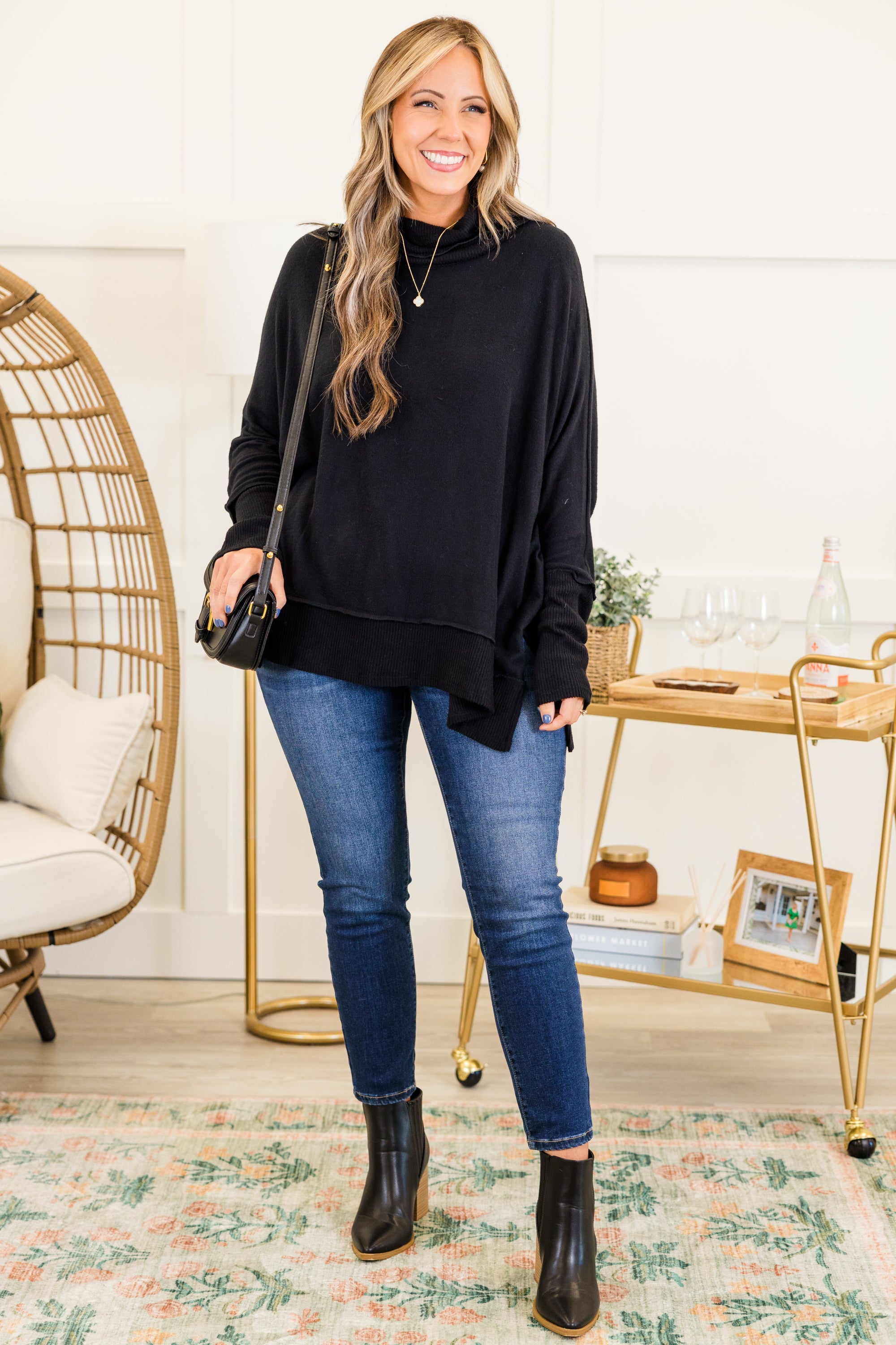 Working Late Top, Black