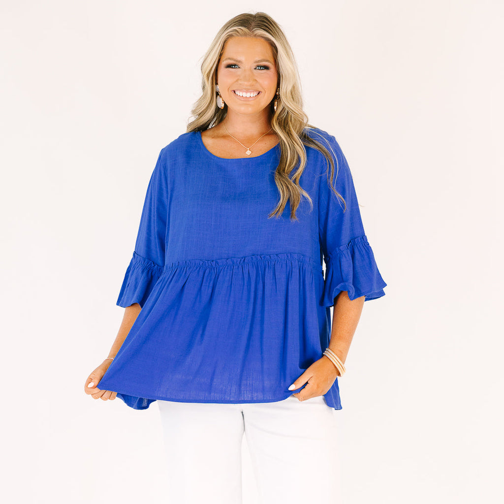 Worth The Wait Top, Cobalt