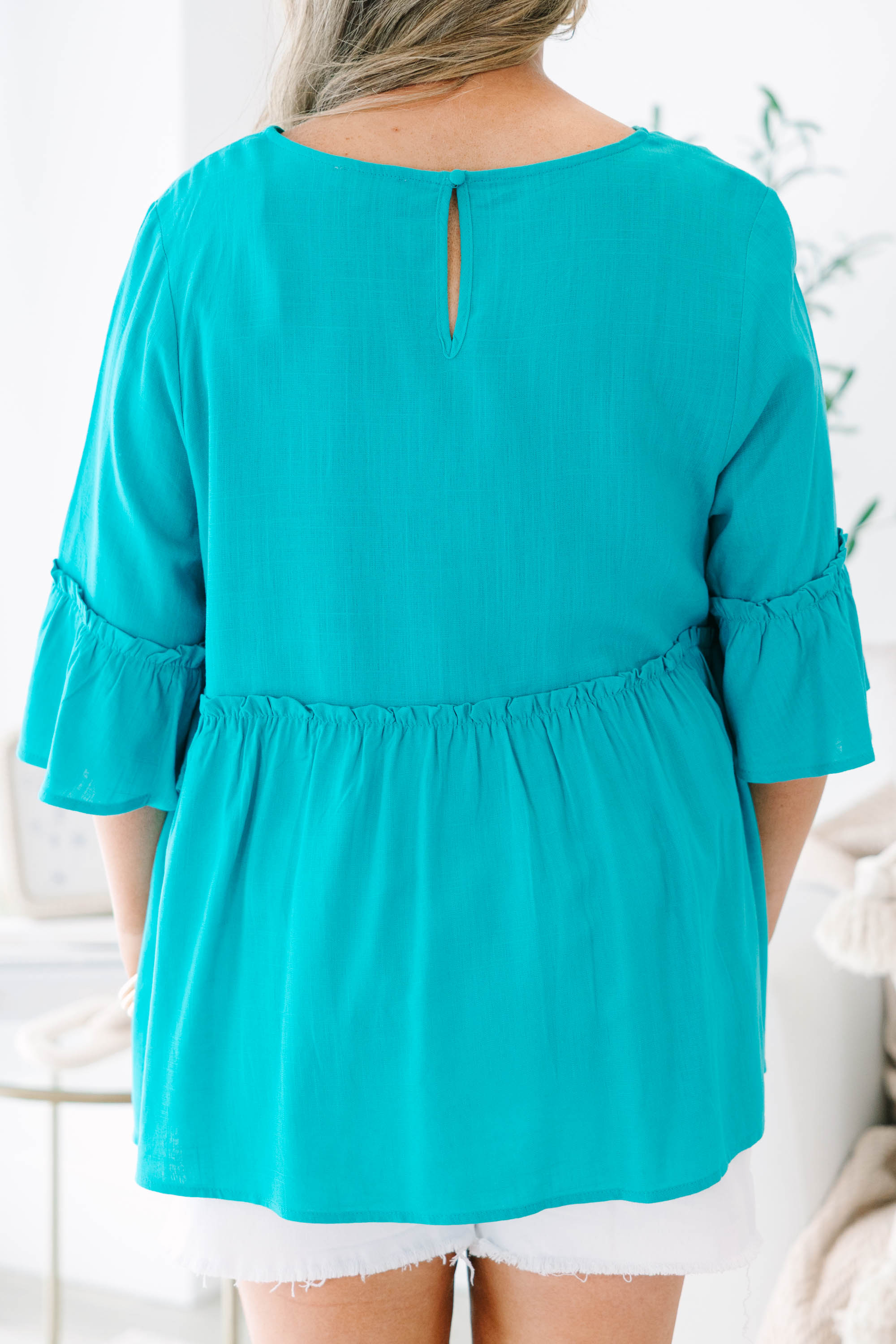 Worth The Wait Top, Teal
