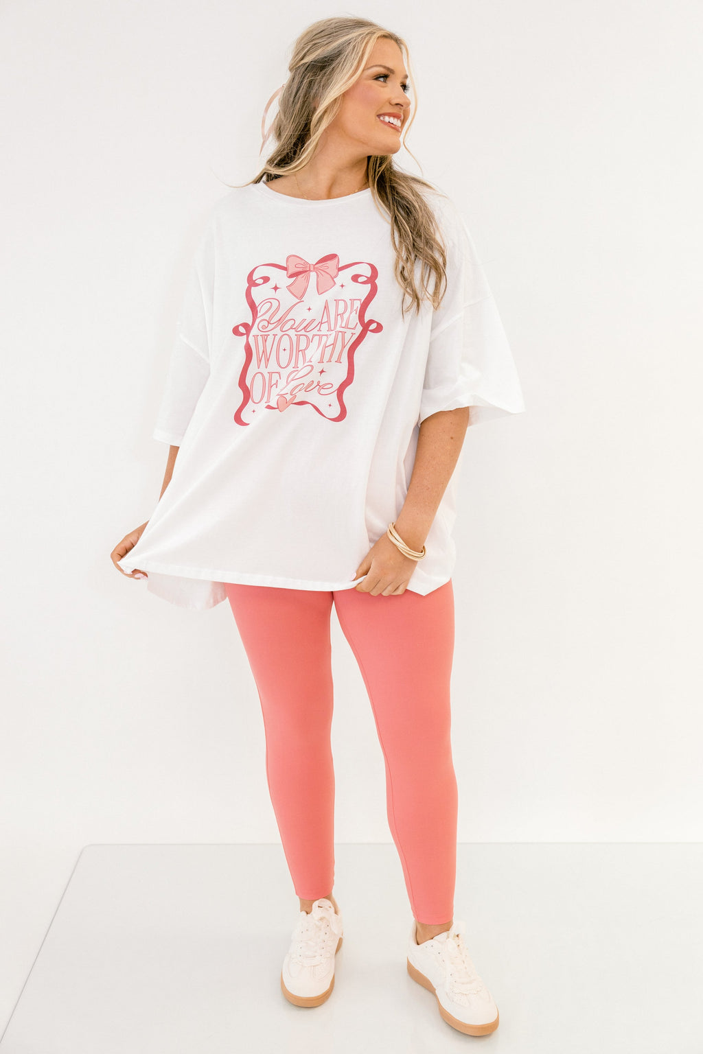 Worthy Of Love Boyfriend Tee, White
