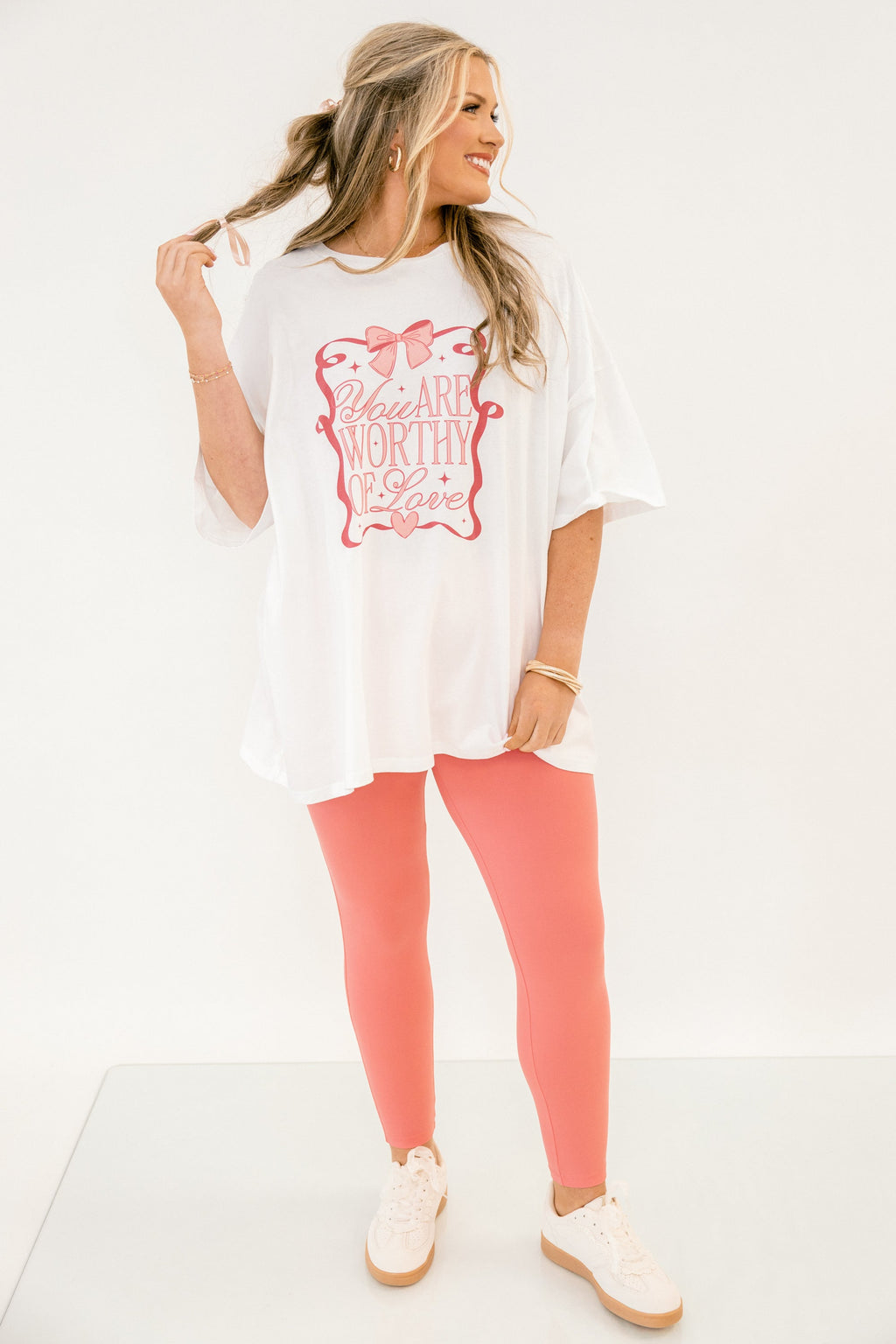 Worthy Of Love Boyfriend Tee, White