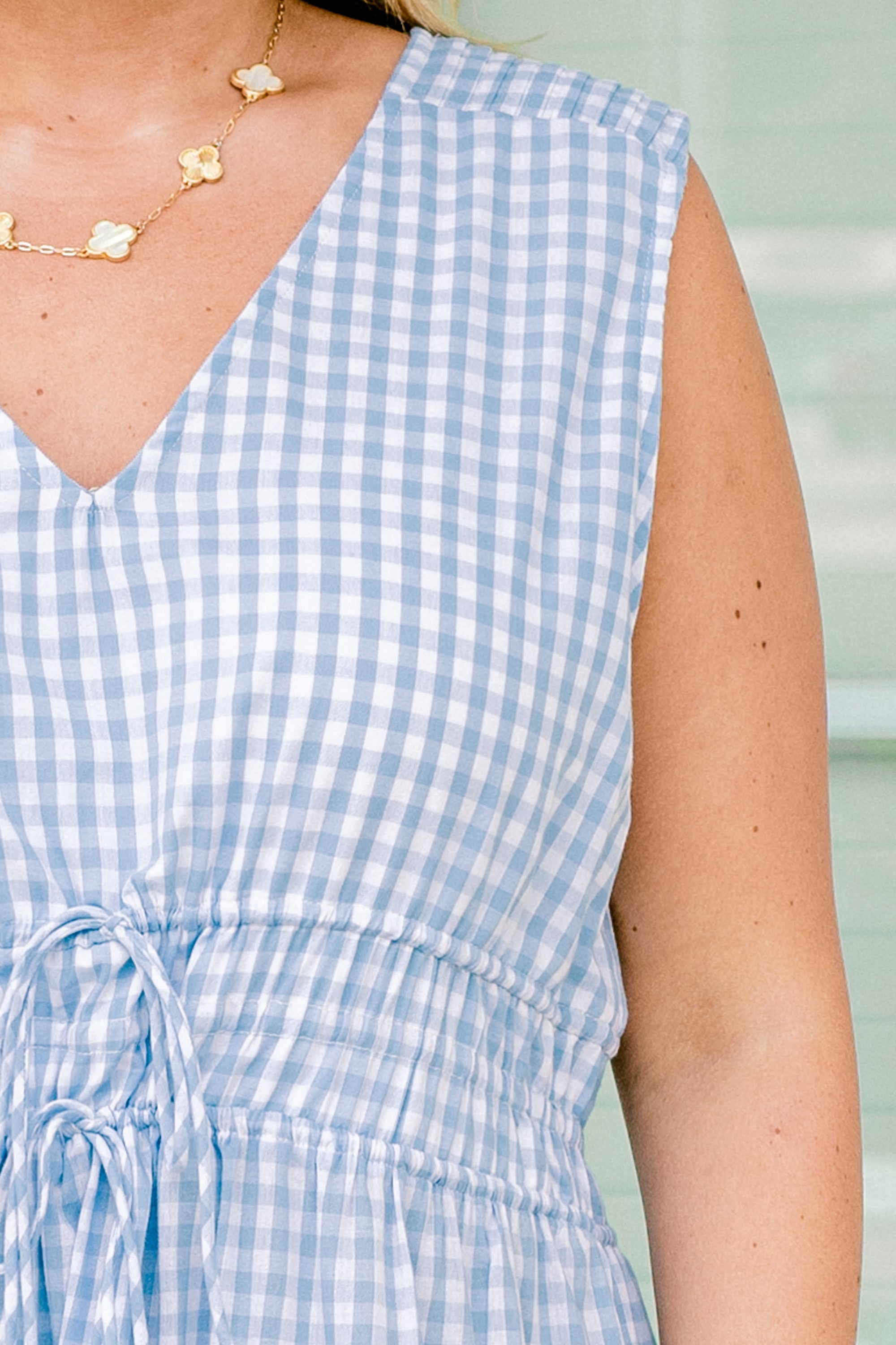 Wrapped In Love Dress, Blue Gingham