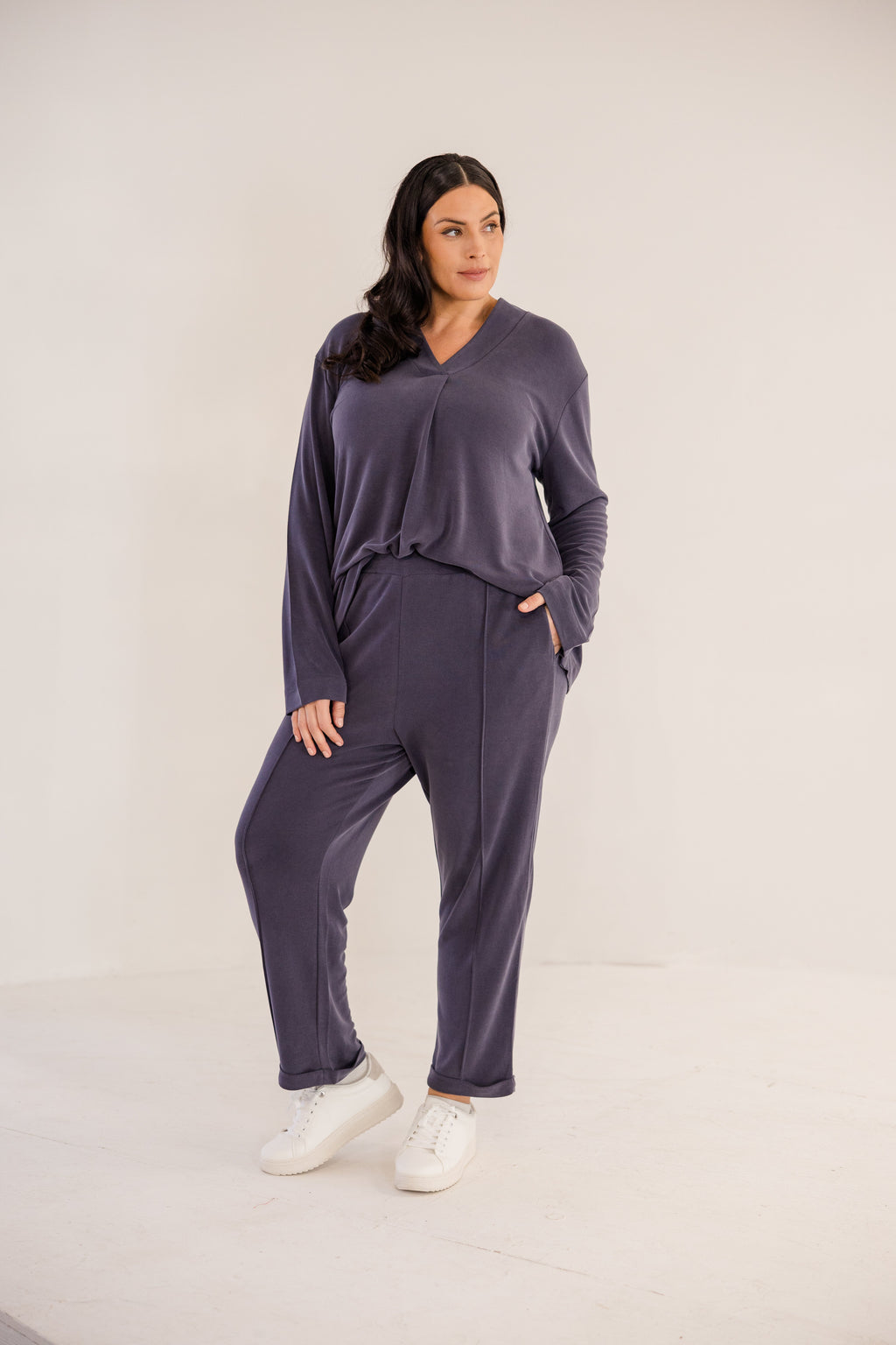Chloe Pintuck Taper Pant, Ink Navy