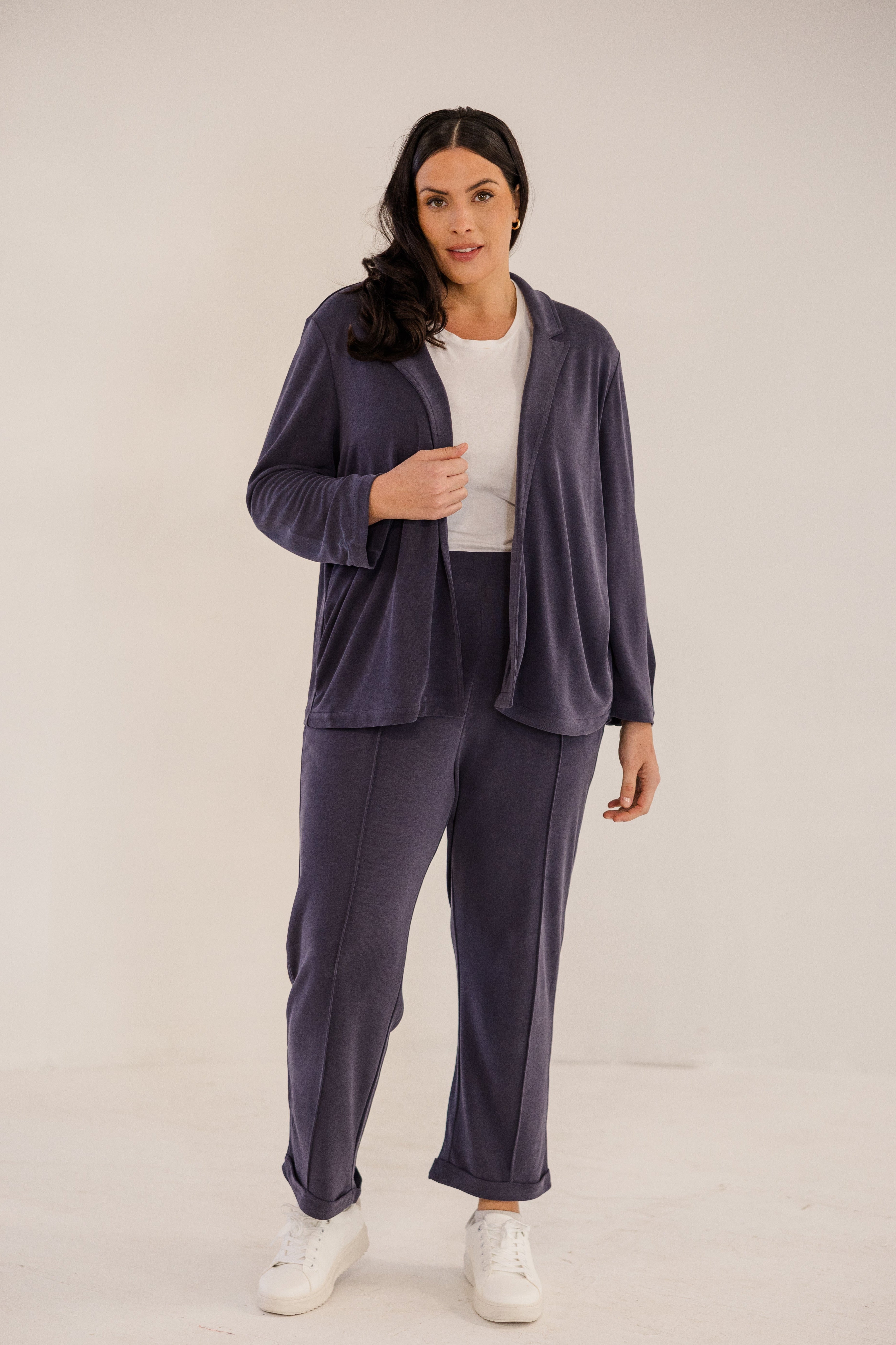 Bleecker Collar Knit Jacket, Ink Navy