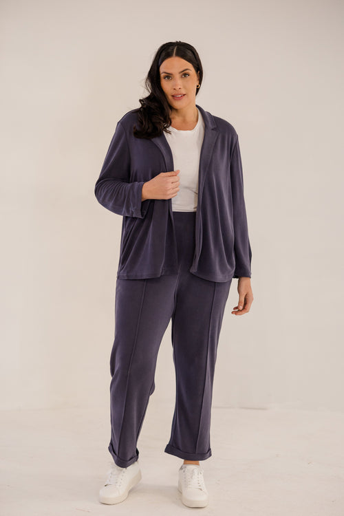 Bleecker Collar Knit Jacket, Ink Navy