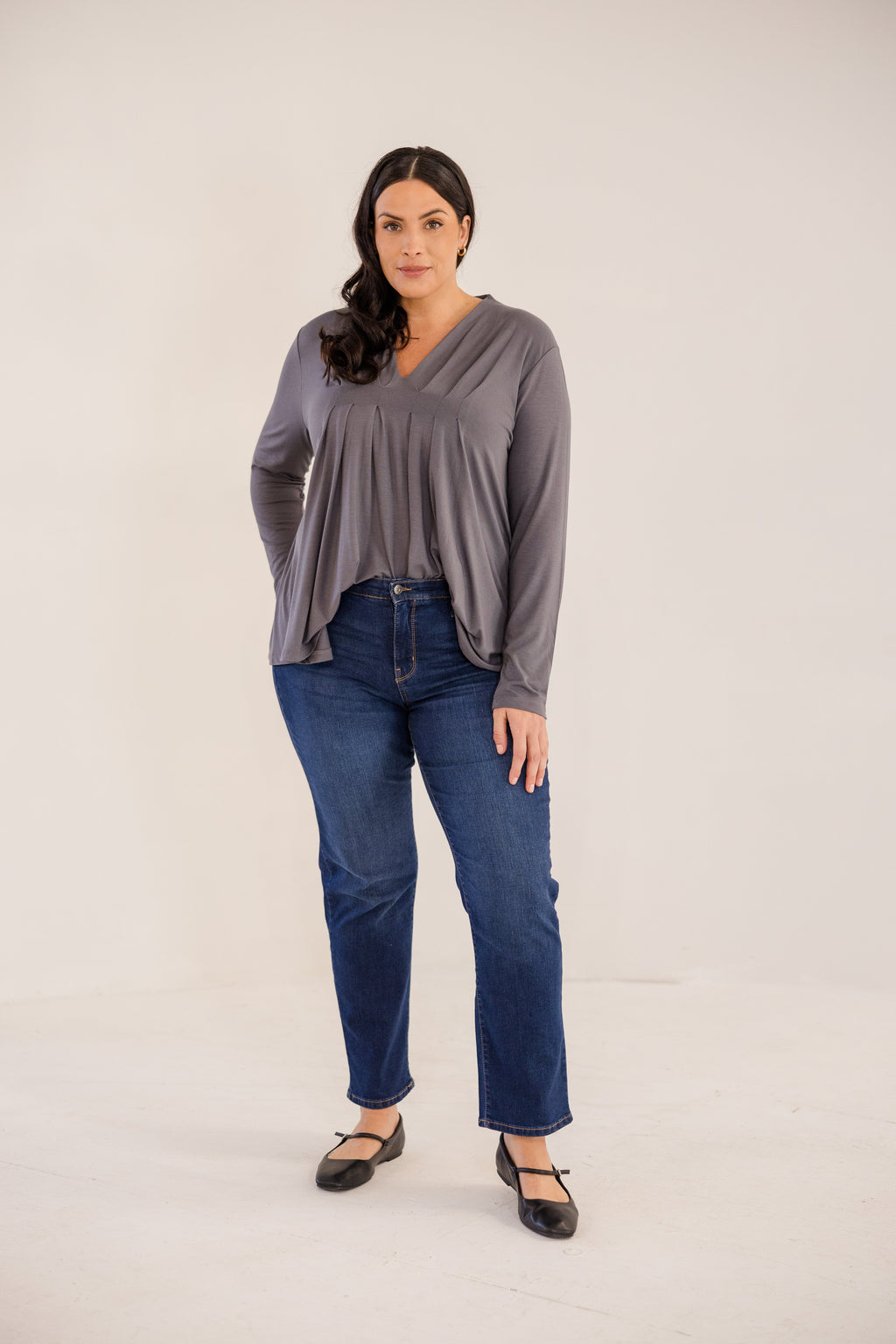 Mercer Front Pleat Top, Castle Rock