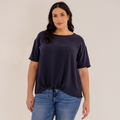 Ricker Tie Hem Top, Ink Navy