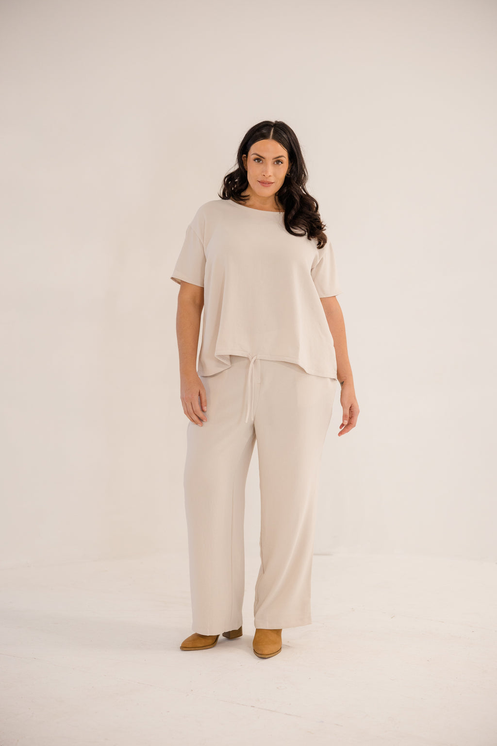 Ricker Tie Hem Top, Stone