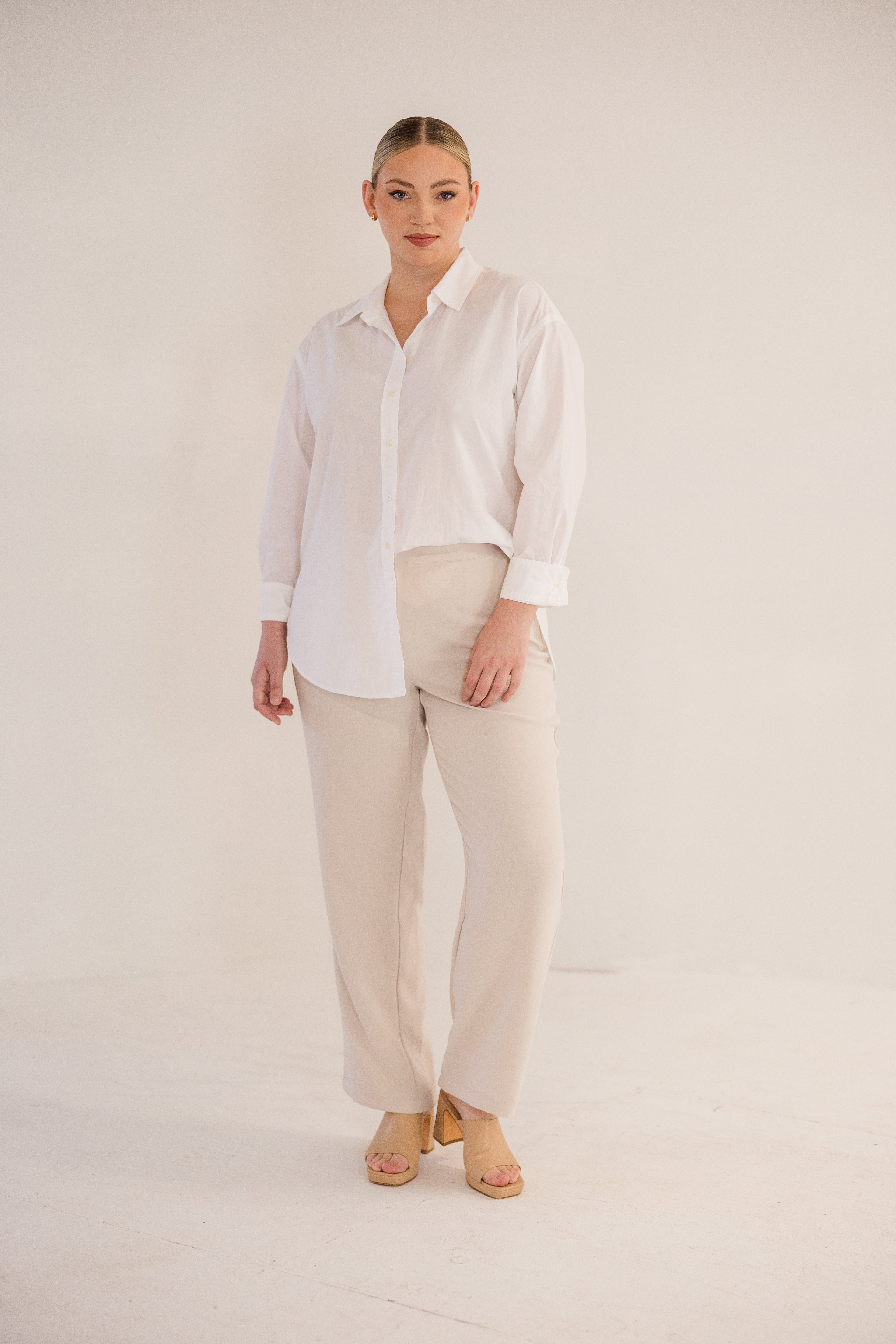 Lena Straight Leg Pant, Stone