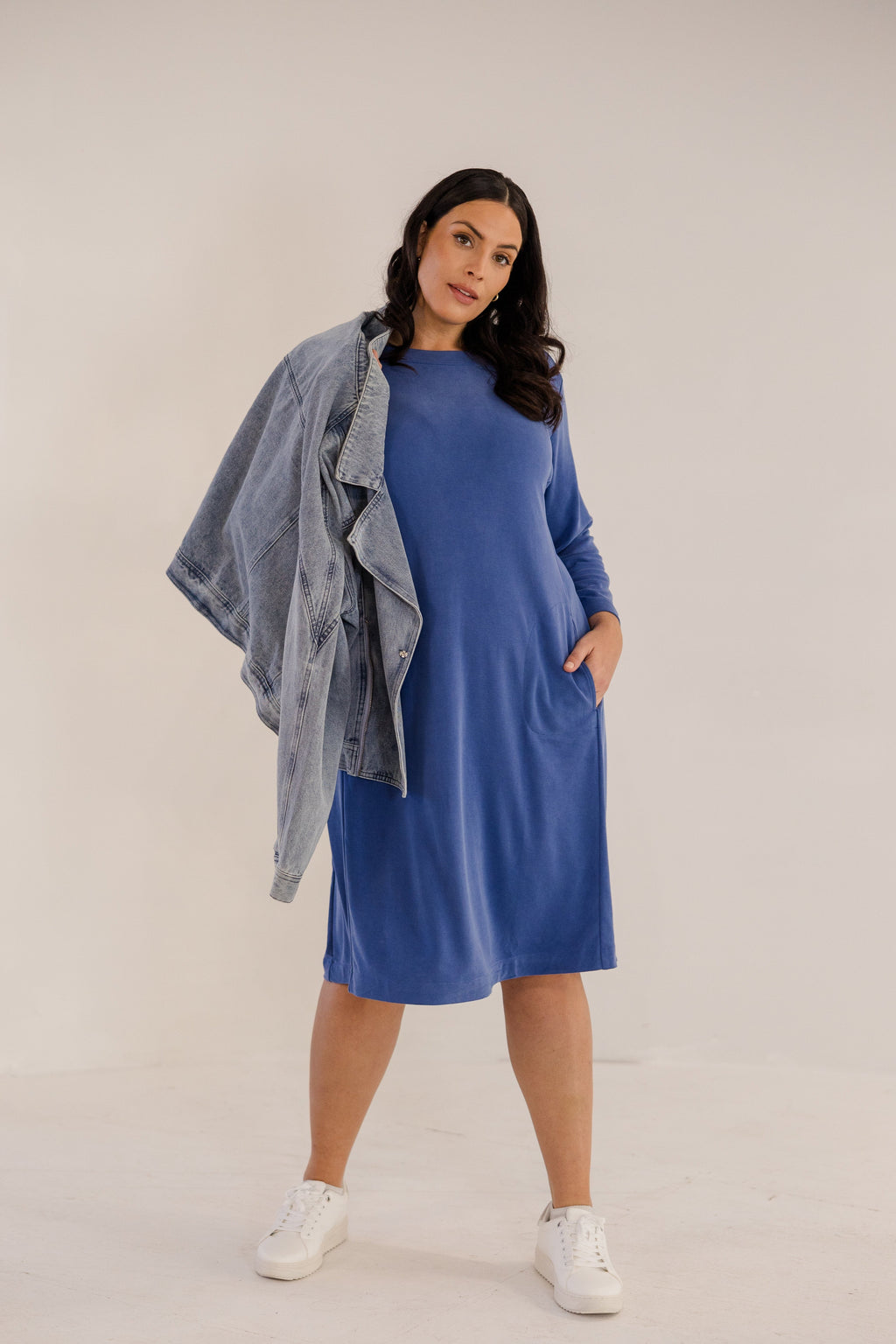 Audrey Boatneck Dress, Ombre Blue