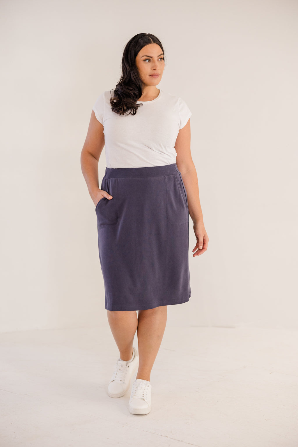 Leah A-Line Skirt, Ink Navy