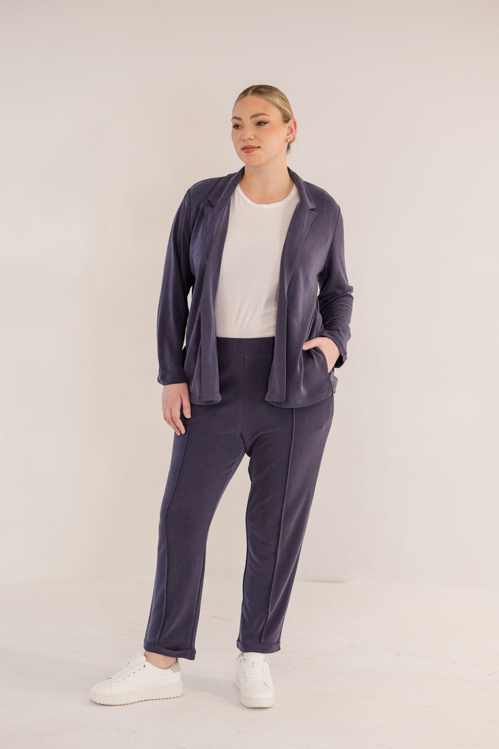 Bleecker Collar Knit Jacket, Ink Navy