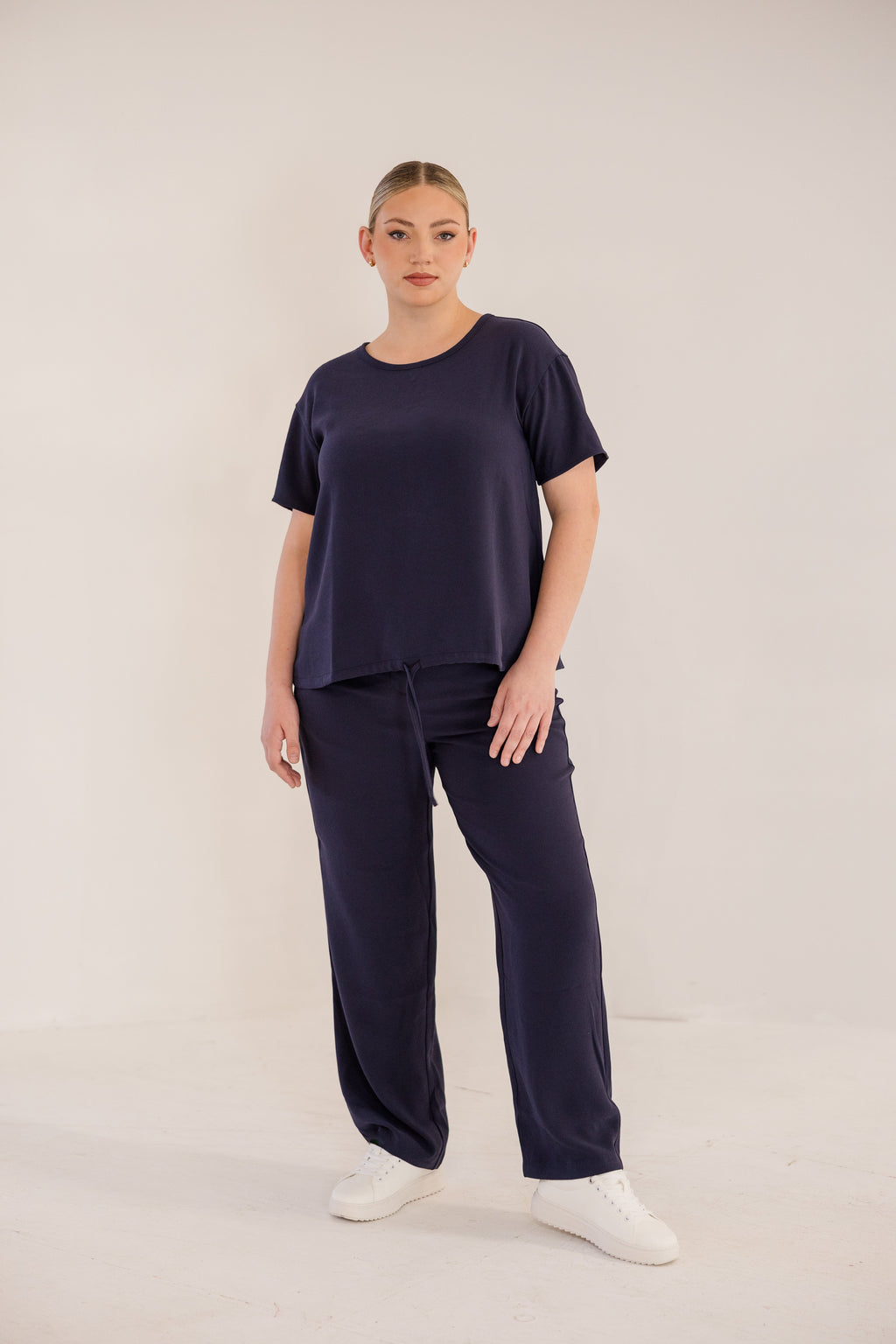 Ricker Tie Hem Top, Ink Navy