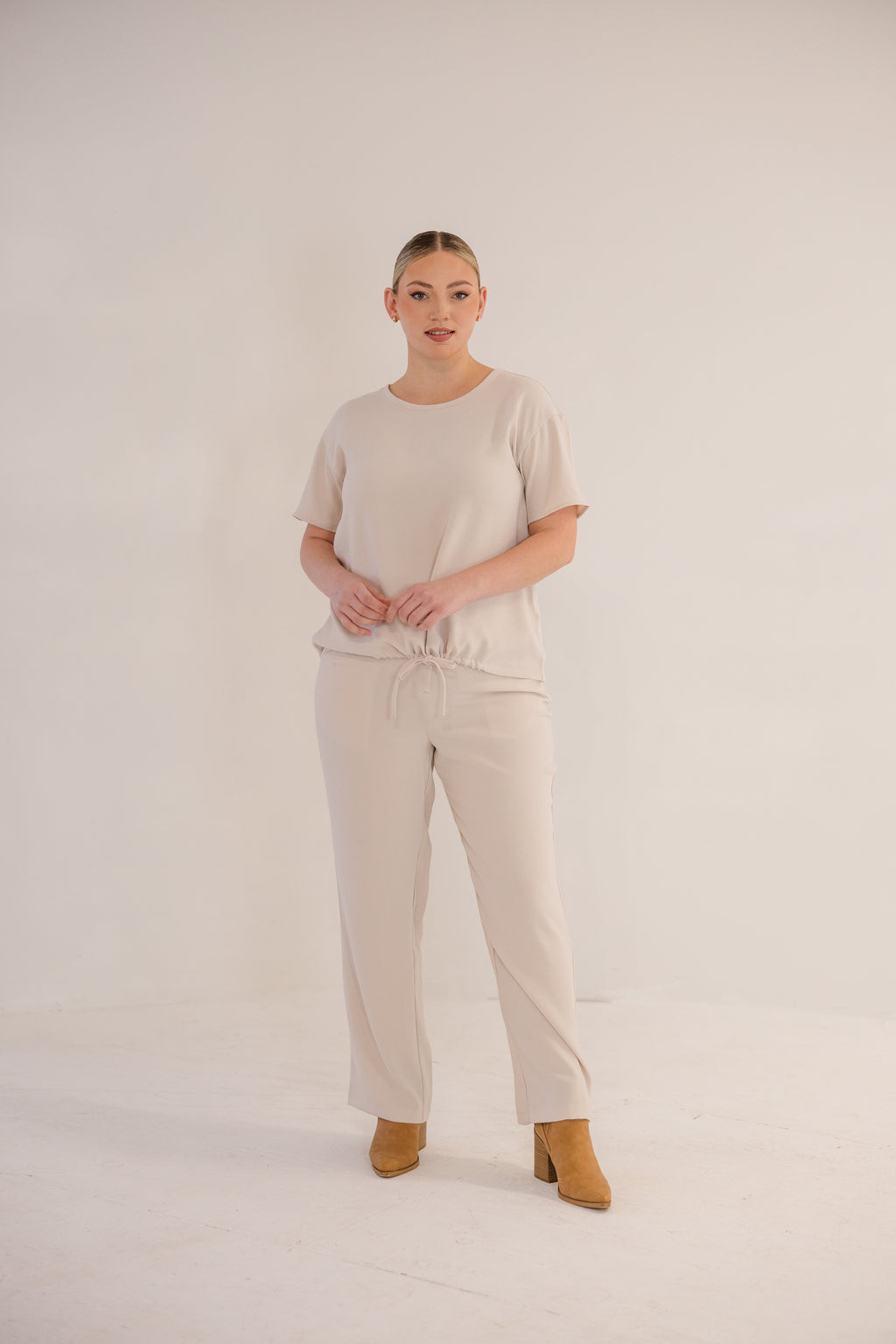 Lena Straight Leg Pant, Stone